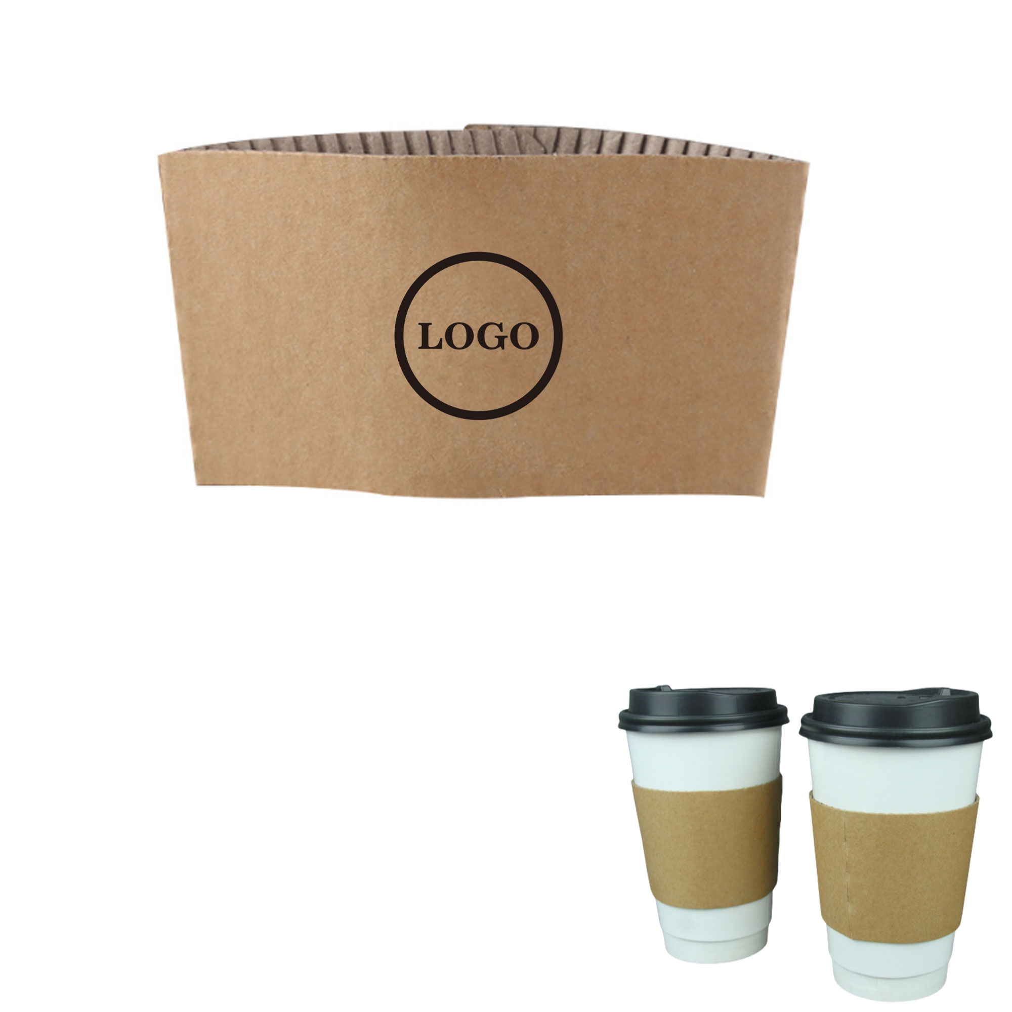 Eco-Friendly Kraft Cup Sleeve for Hot and Cold Drinks 2