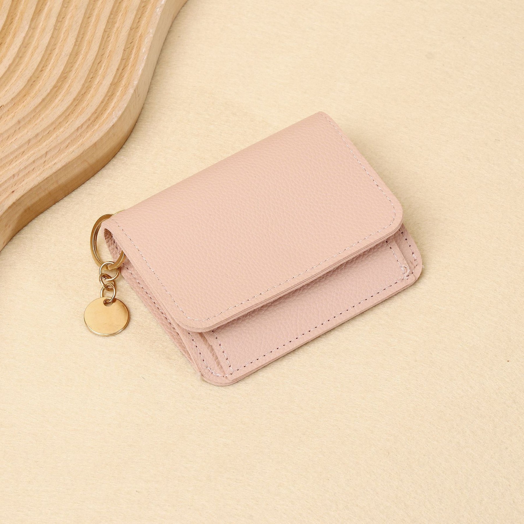 Solid Color Wallet Card Case Short Simple Fashion Coin Purse 5