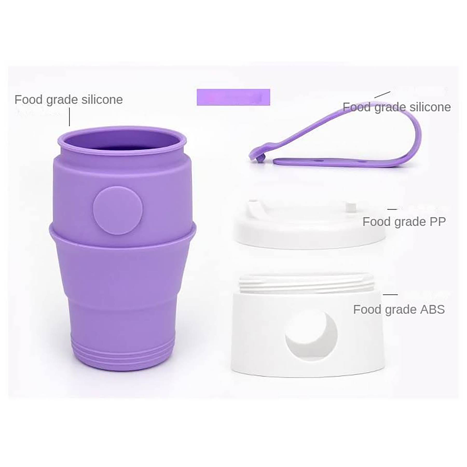 13 oz Cute Collapsible Silicone Sport Water Bottle 3