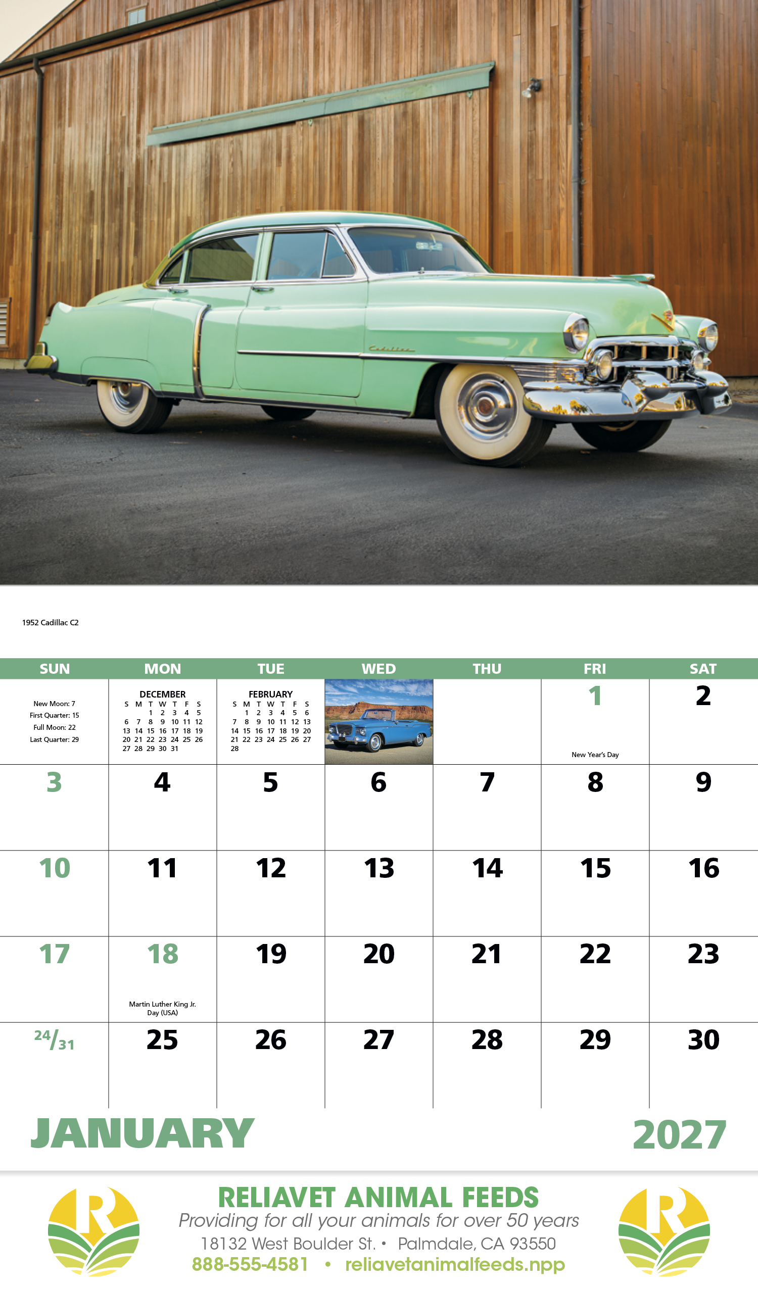 Good Value™ Classic Autos - Stapled Calendar 25