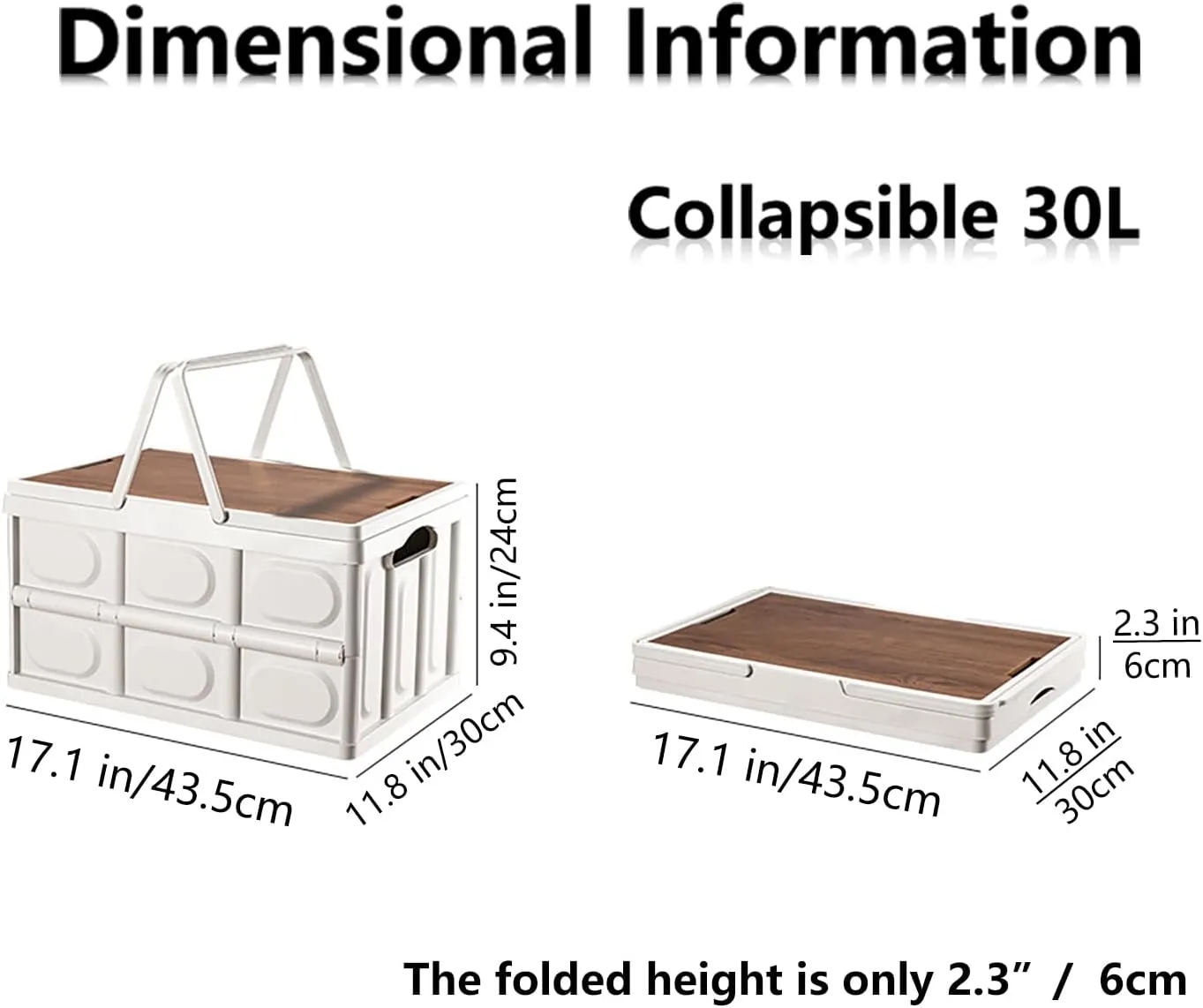 Collapsible Storage Bin With Wood Lids 5