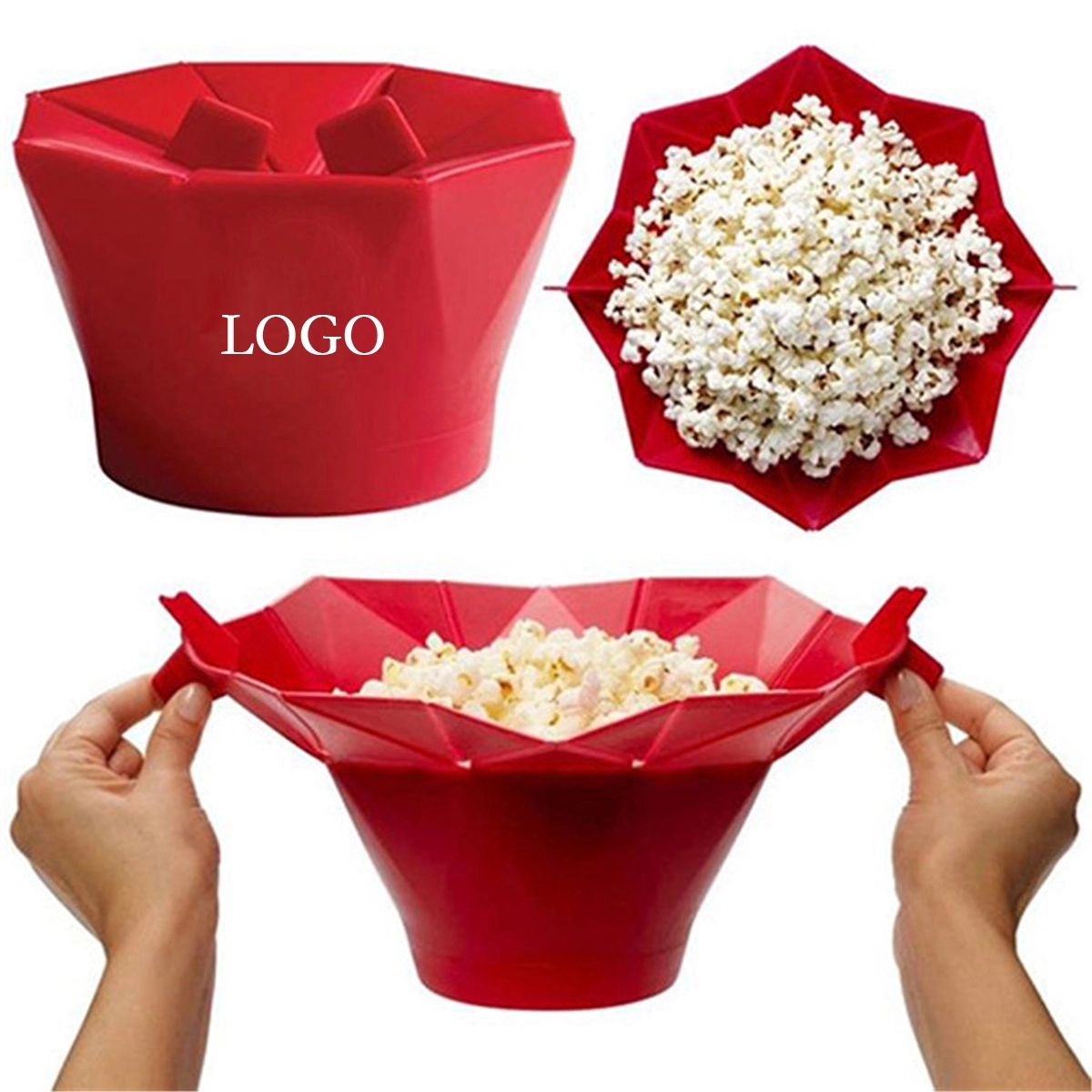 Collapsible Silicone Microwave Hot Air Popcorn Popper Bowl 2
