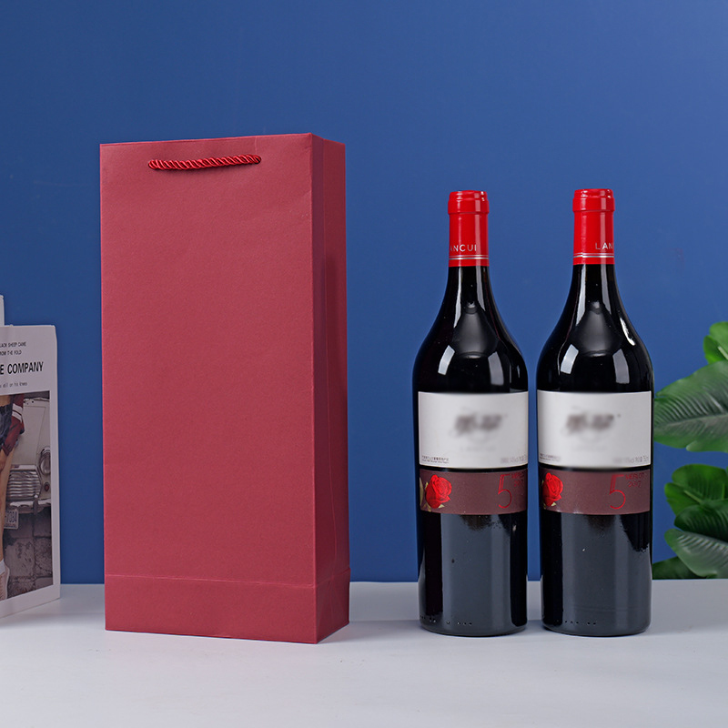 Kraft Paper Wine Bag for Two Bottles 5