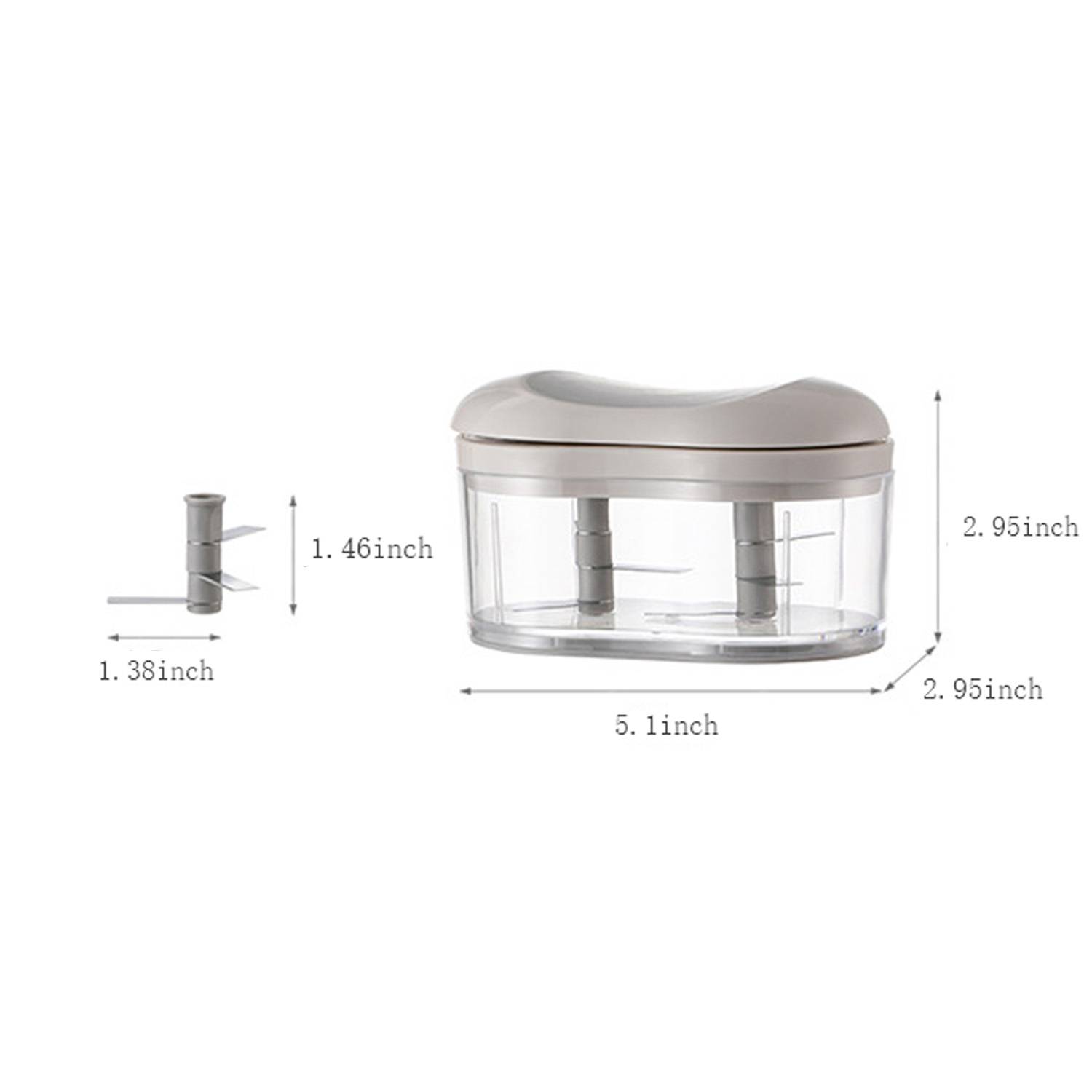 Kitchen Clear Hand Push Garlic Chopper 9