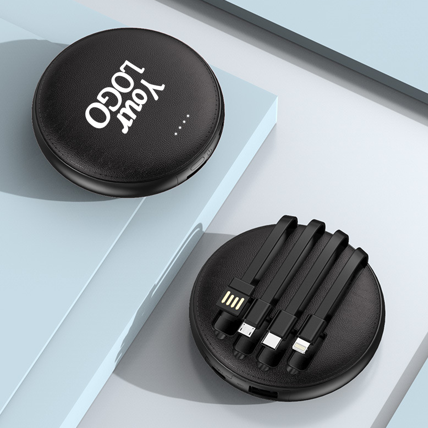 Round PU Wireless Power Bank 2