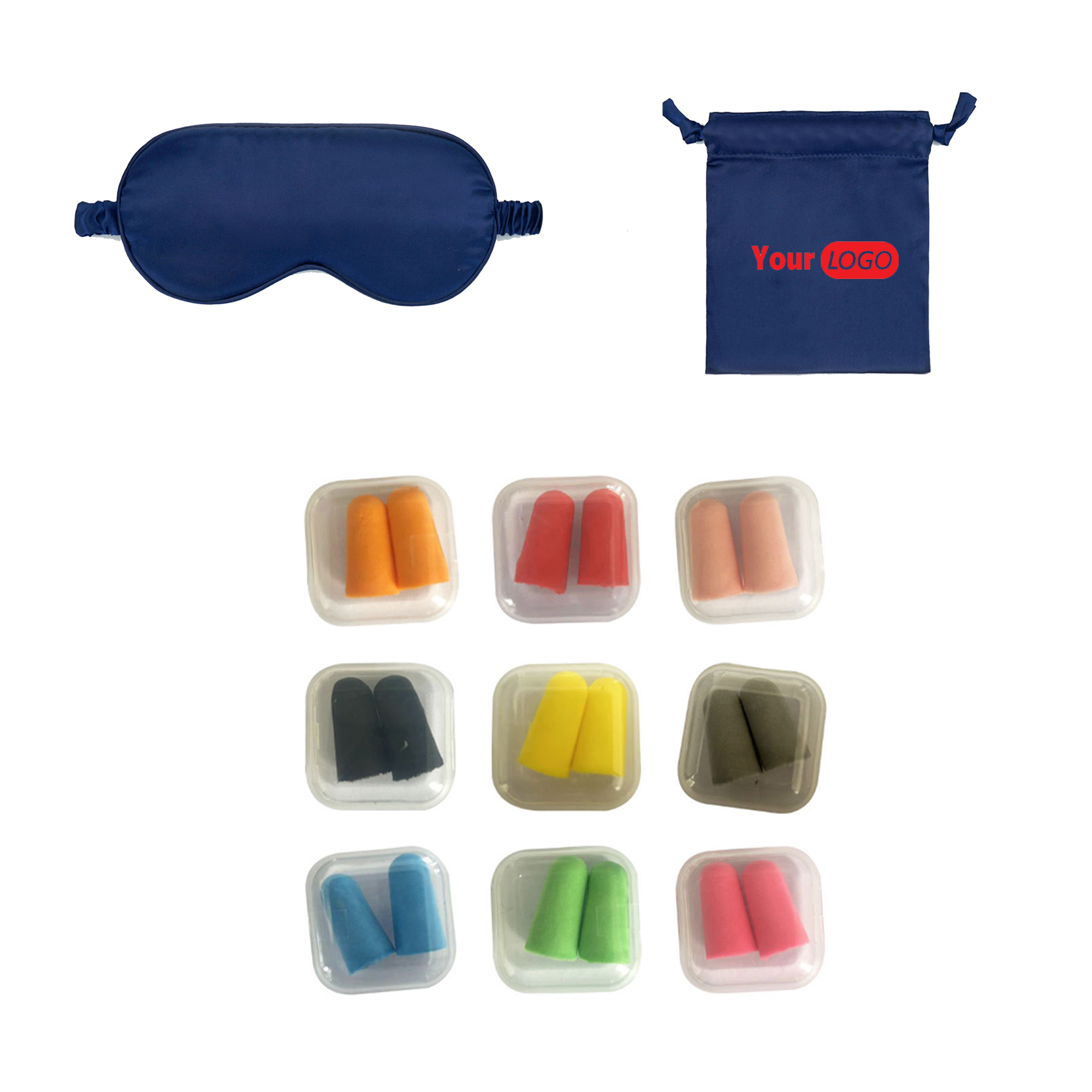 Imitation Silk Sleep Eye Mask And Ear Plug Storage Cloth Bag 2