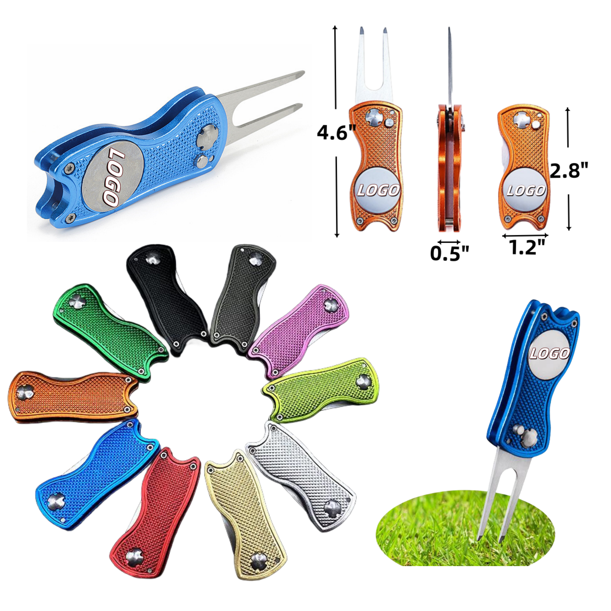 Spring Folding Golf Green Fork Style 2