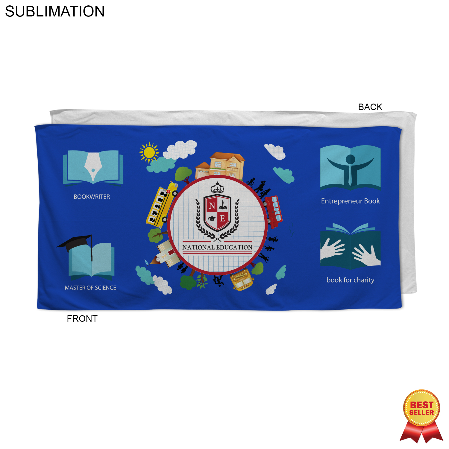 Colored Microfiber DriLite Terry Beach Towel, 30x60, Sublimated in Any PMS color Edge to Edge 1 side 9