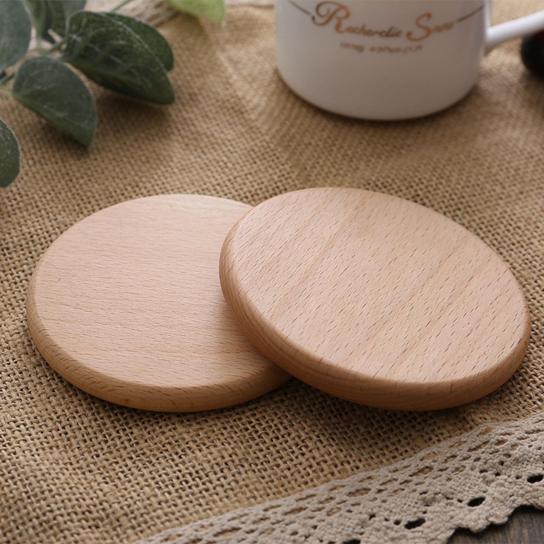 Natural Beech Wood Coaster 6