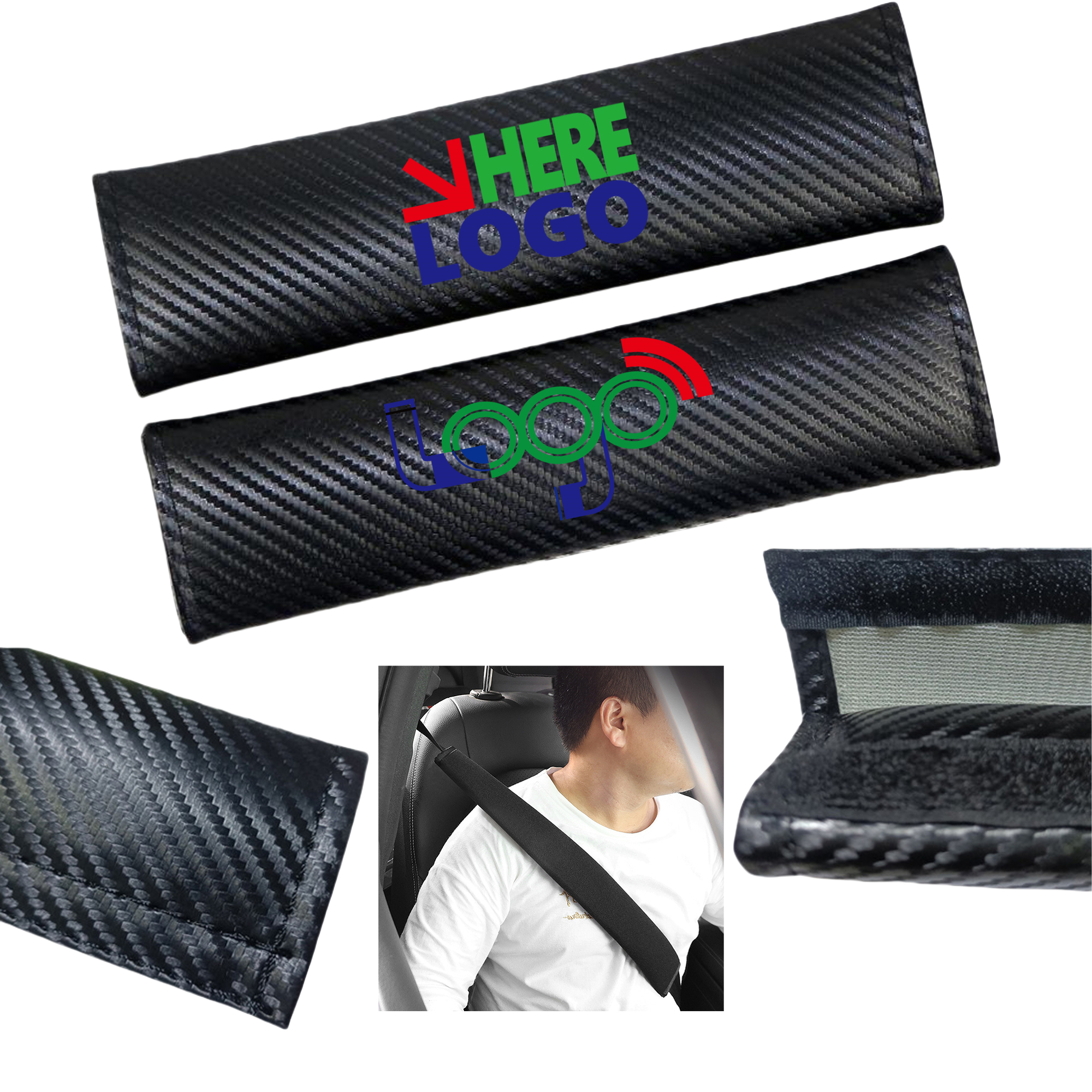 Heat Transfer Leather Car Seat Strap Pads MOQ20 2