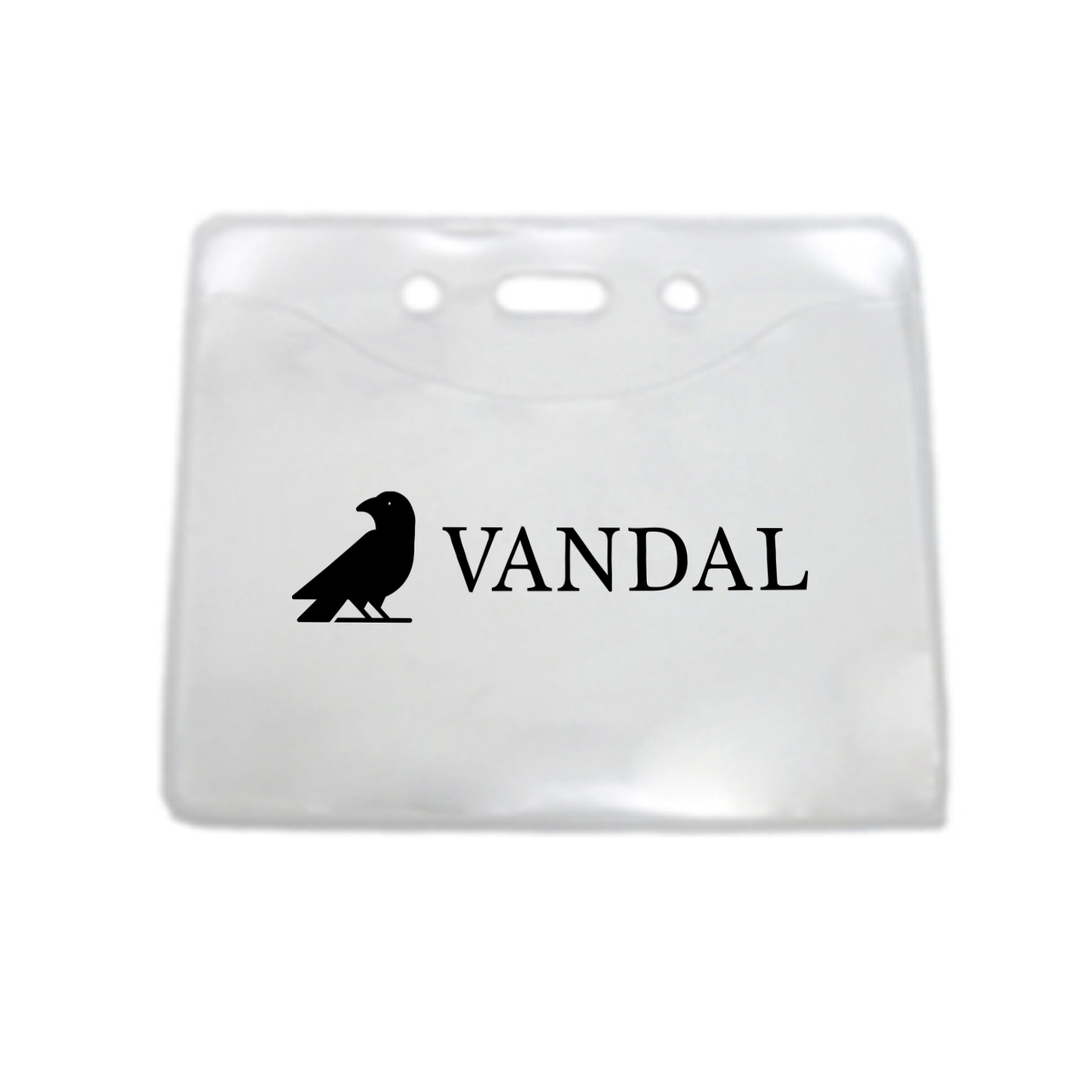 3.66" W x 3.03" H - Horizontal PureClear Vinyl Badge Holder (1 Color Imprint) 2