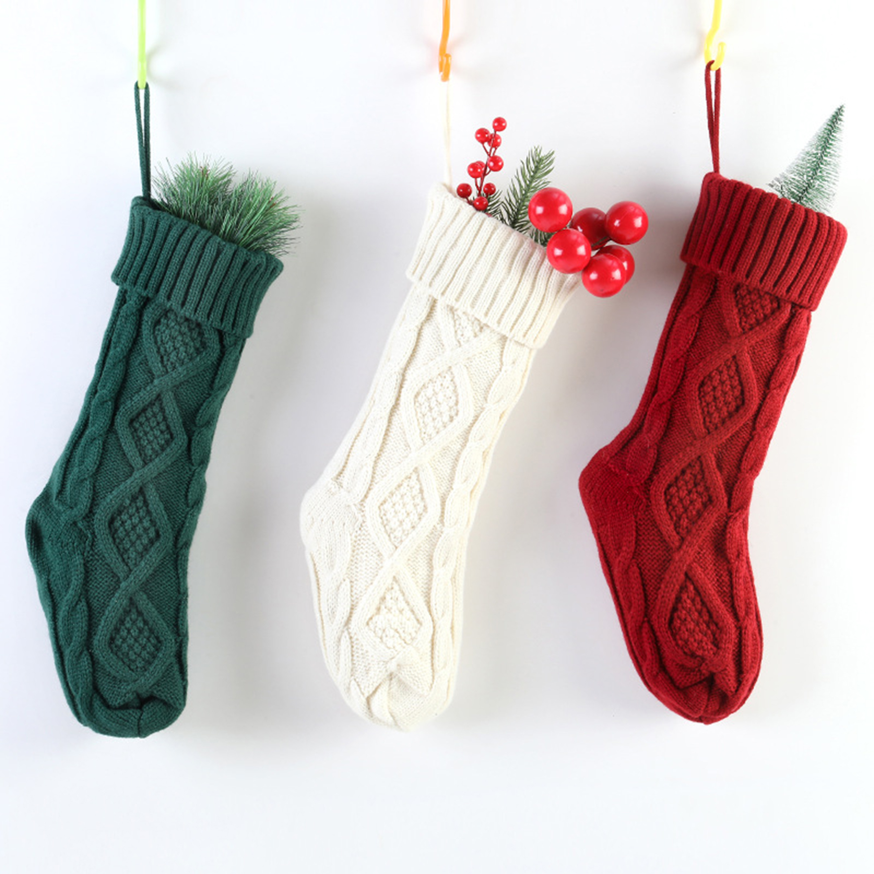 Children'S Holiday Gift Bag Knitted Christmas Stocking Socks 1