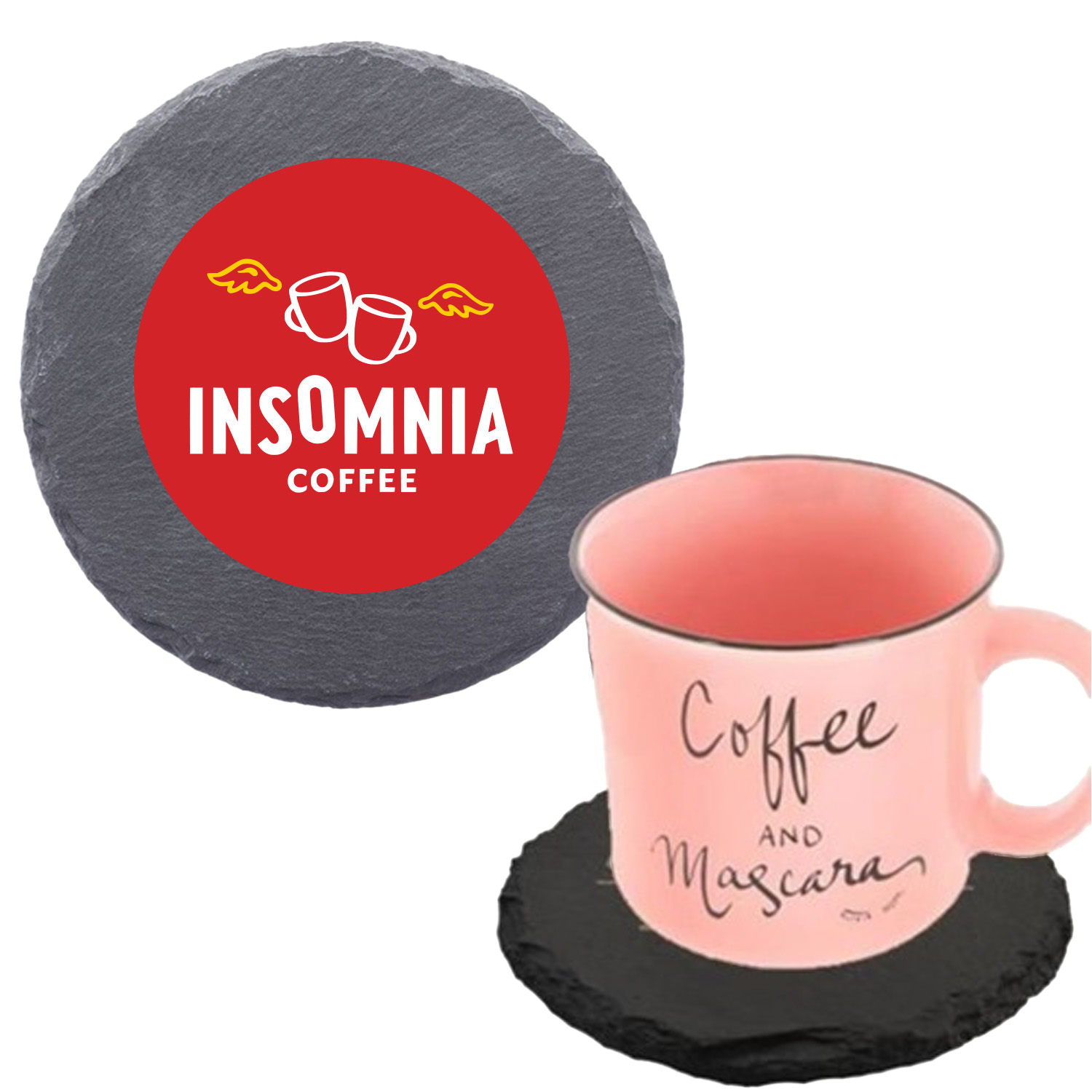 Round Slate Coasters w/ Custom Imprint & EVA Bottom Pad 2