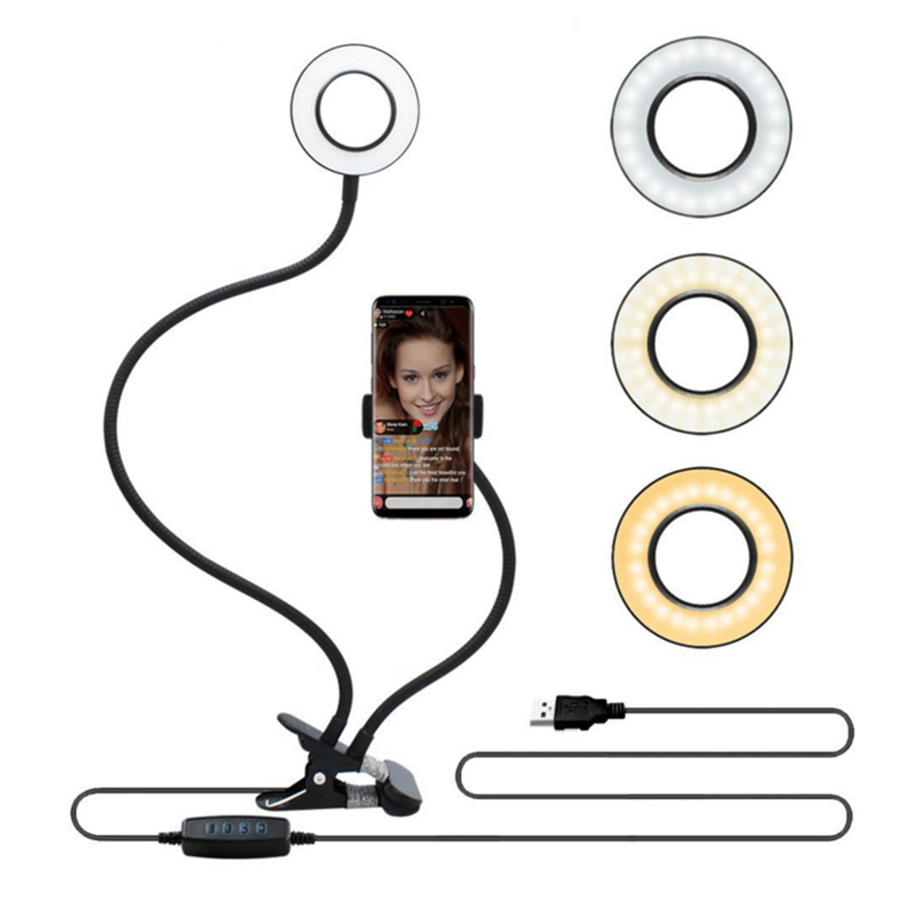 Live Streaming Light Vlogging Kit with Clamping 2