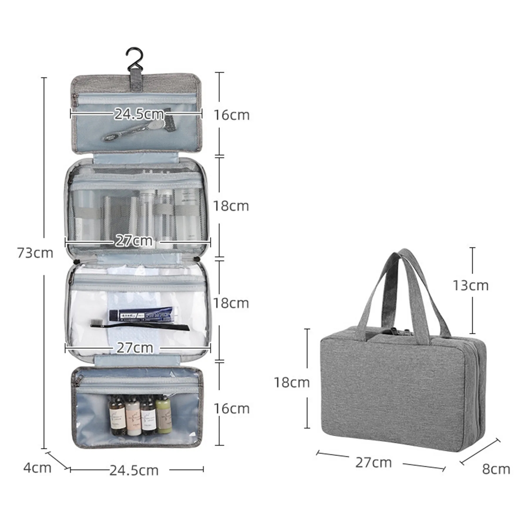 Toiletry Travel Bag With Hanging Hook 2