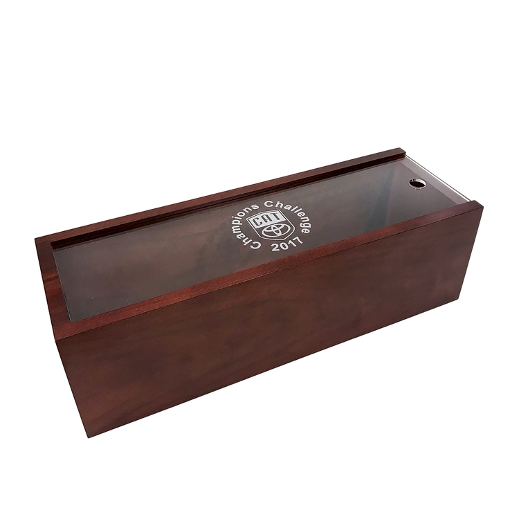Solid Wood Wine Box, 15.25 x5.125 x 4.625" 3