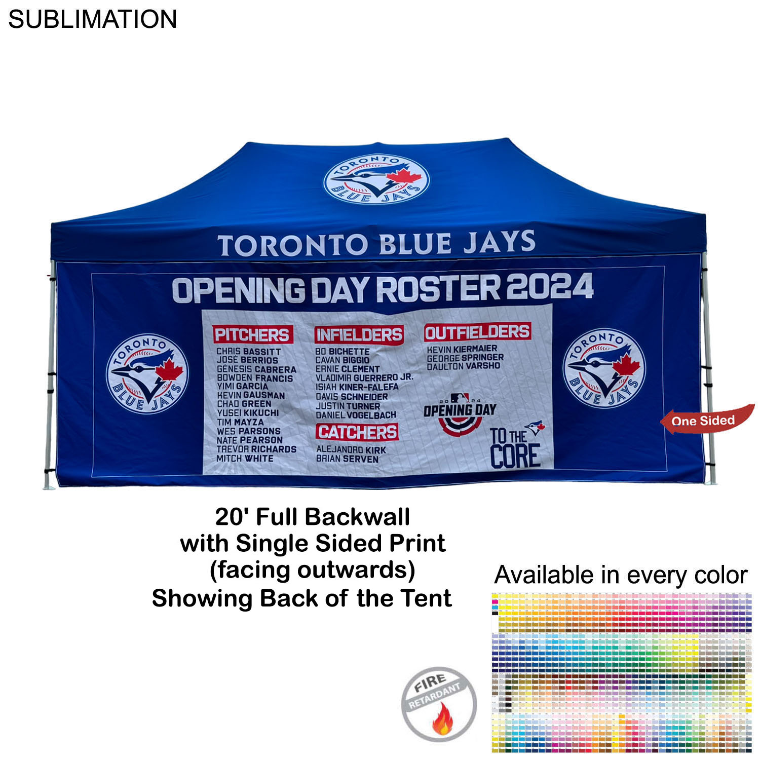 Full 20' Back Wall for 10x20 Tent Kit, Sublimated, Single Sided Print 3