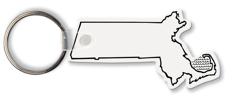 Massachusetts State Shape Key Tag (Spot Color) 9