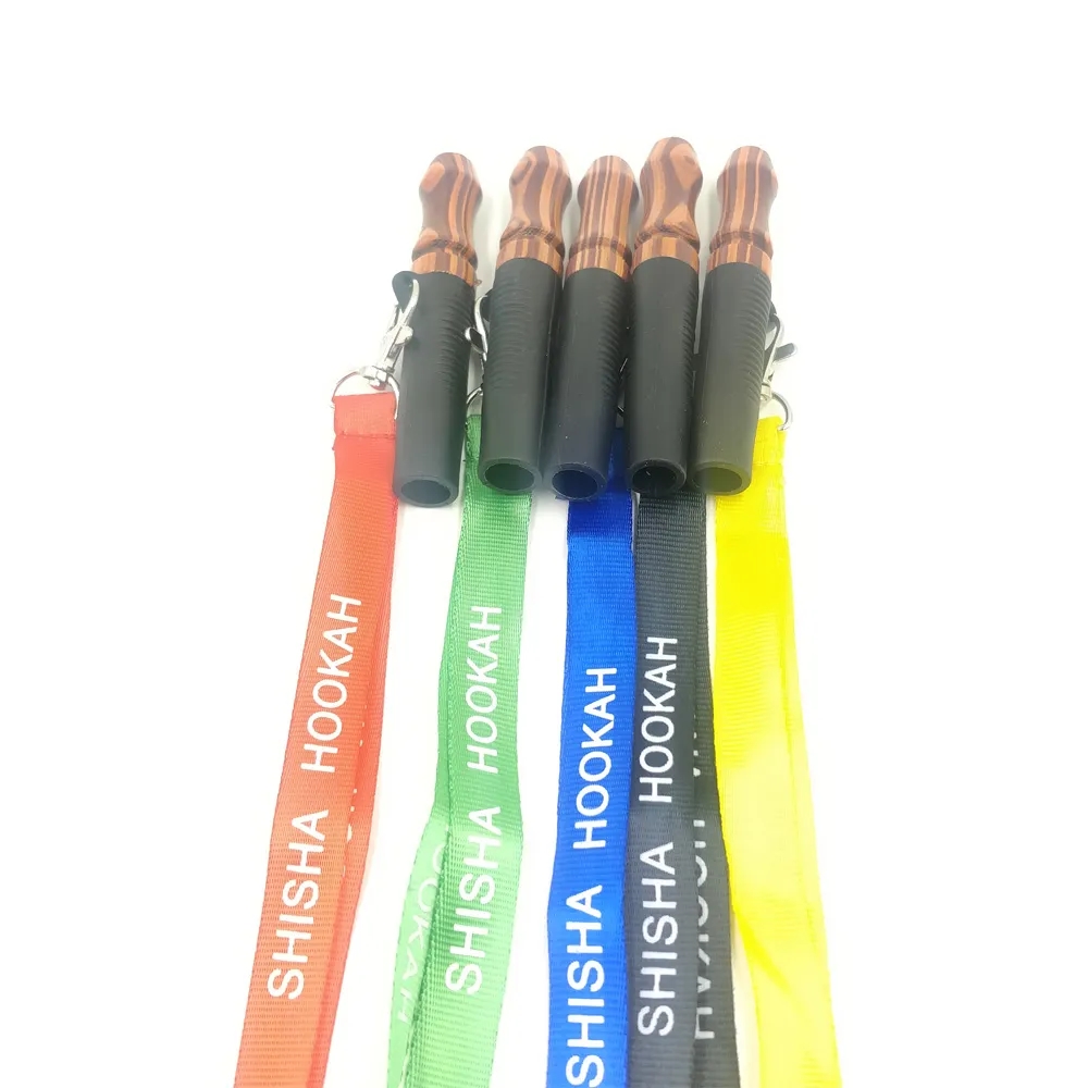 Wood Hookah Mouthpieces Shisha Mouth Tips with Hang Rope 4