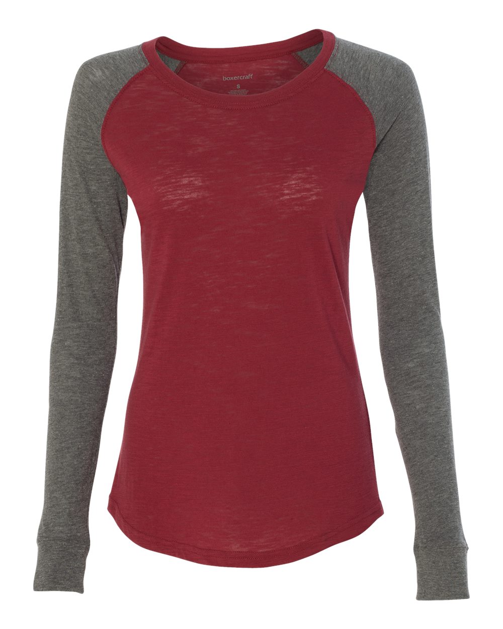 Women's Preppy Patch Slub Long Sleeve T-Shirt - T66 2