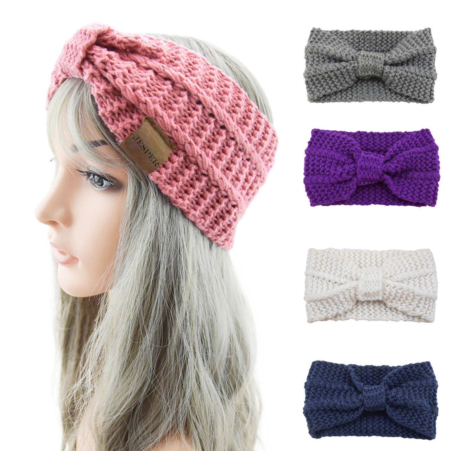 Warmer Soft Stretch Knit Crochet Headband For Women 2