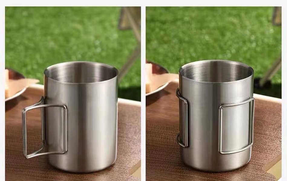 304 Stainless Steel Mug& Outdoor Camping Storage Folding 7