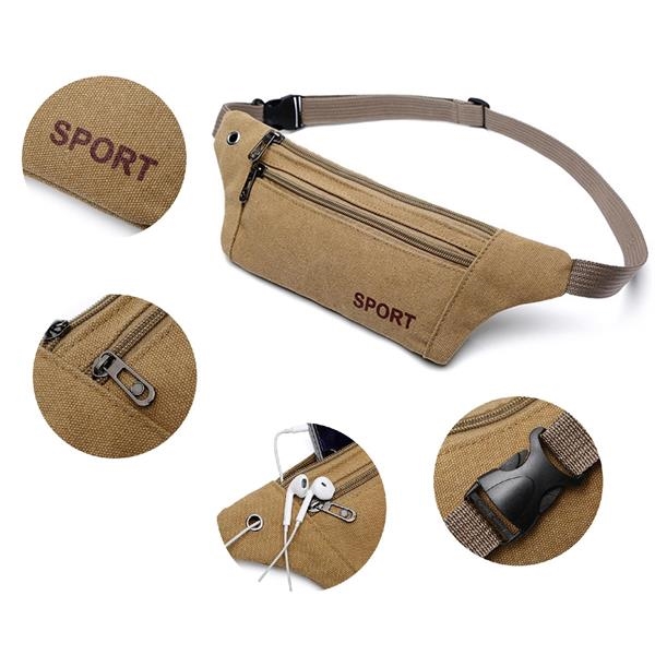 Canvas 3-Zipper Fanny Pack 2