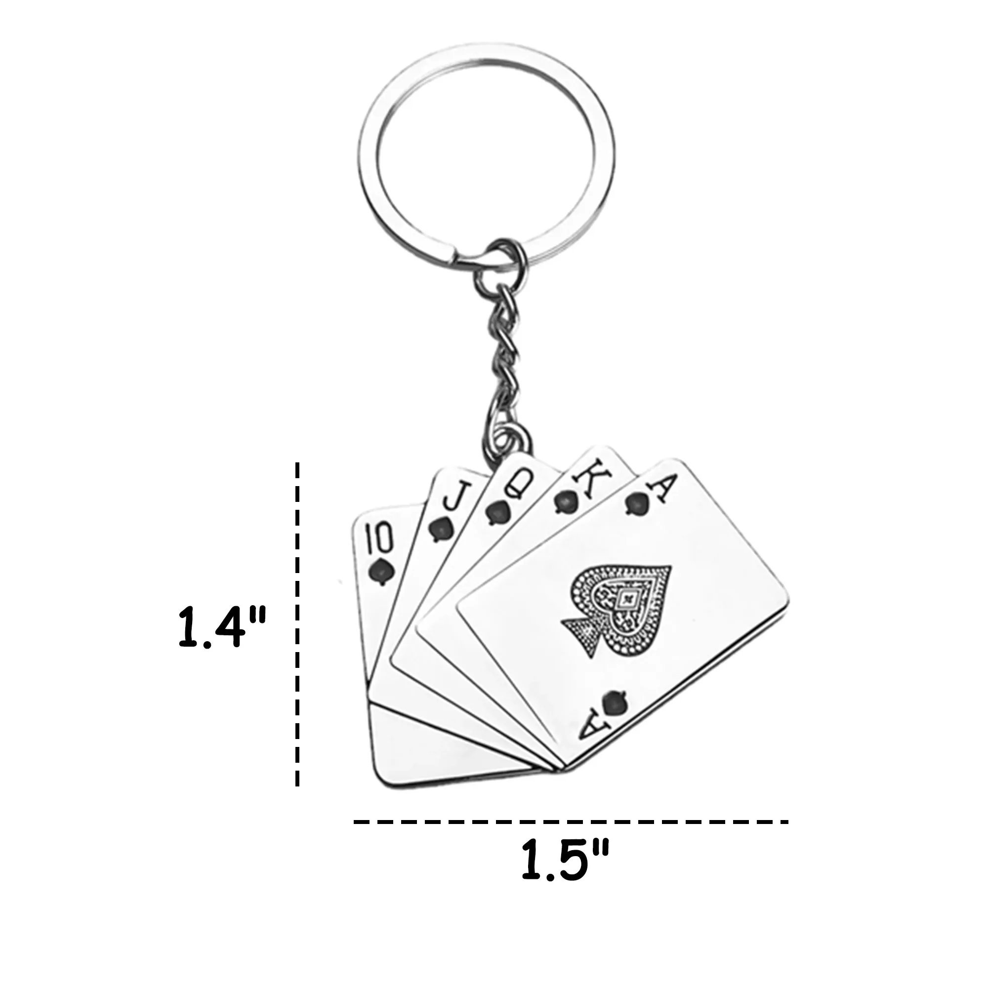 MOQ 20 Metal Key Chain With Playing Poker Cards 2