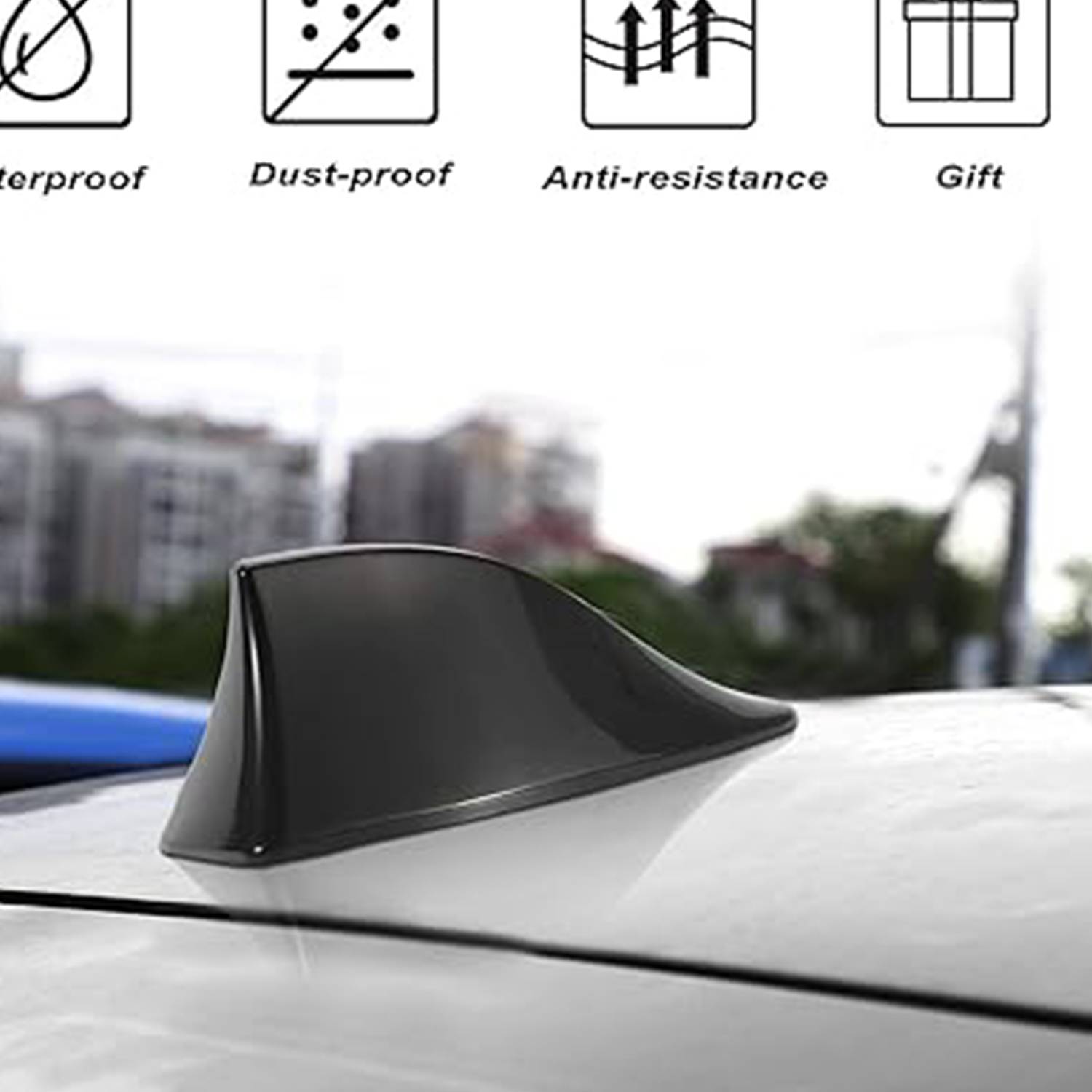 ABS Black Shark Fin Roof Antenna Cover 5
