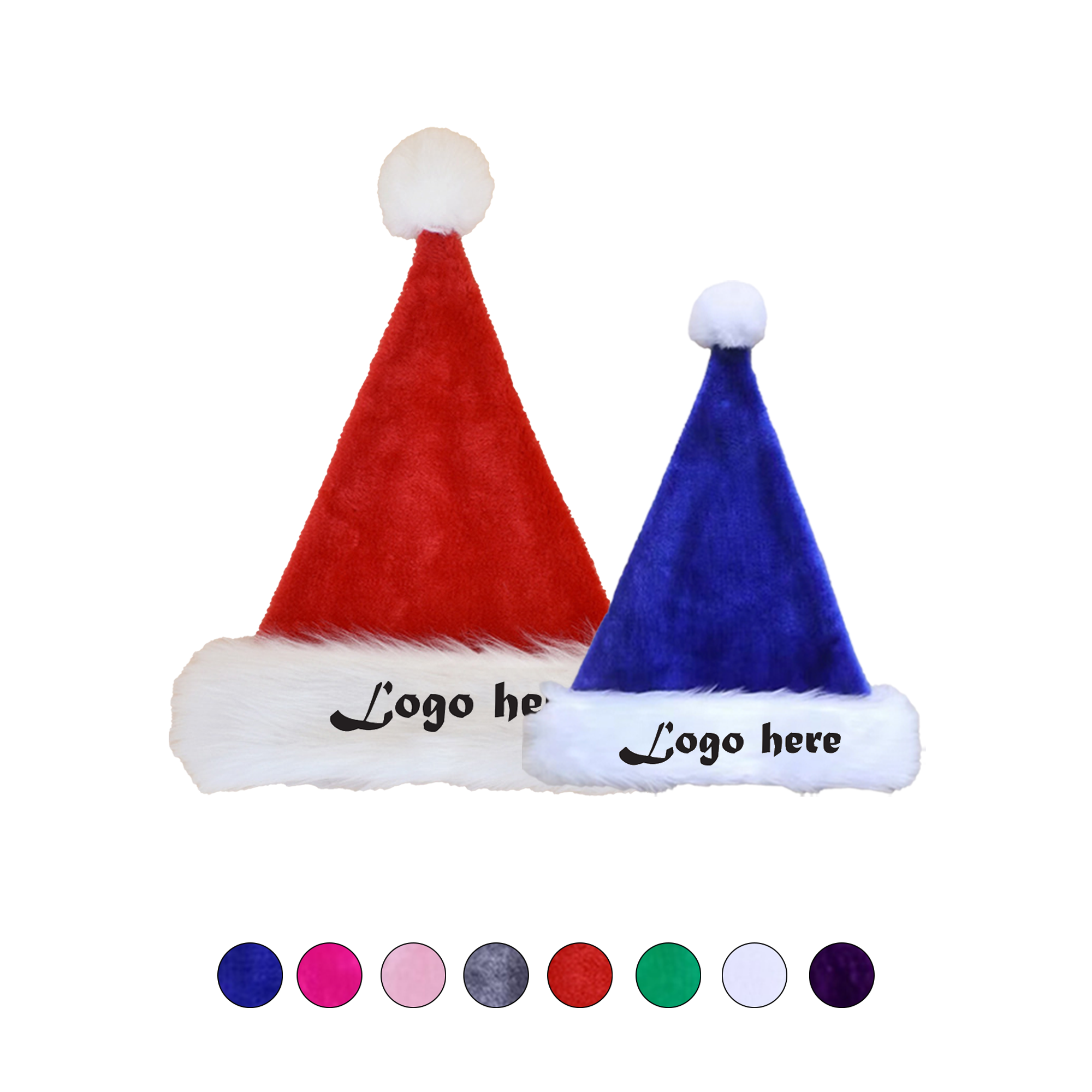 Plush Santa Hat Christmas Hat With Trim 2