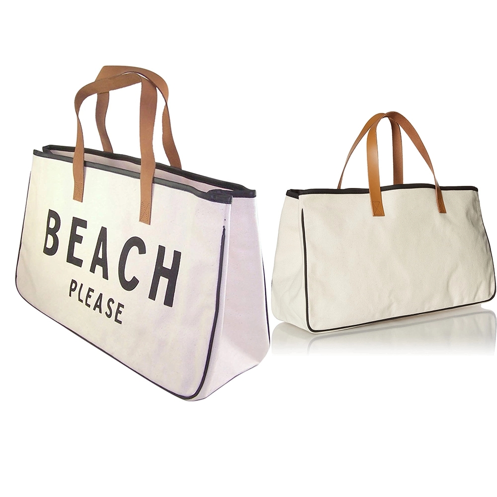 Canvas Beach Tote Bag with Handles, custom tote bag with logo imprint 3
