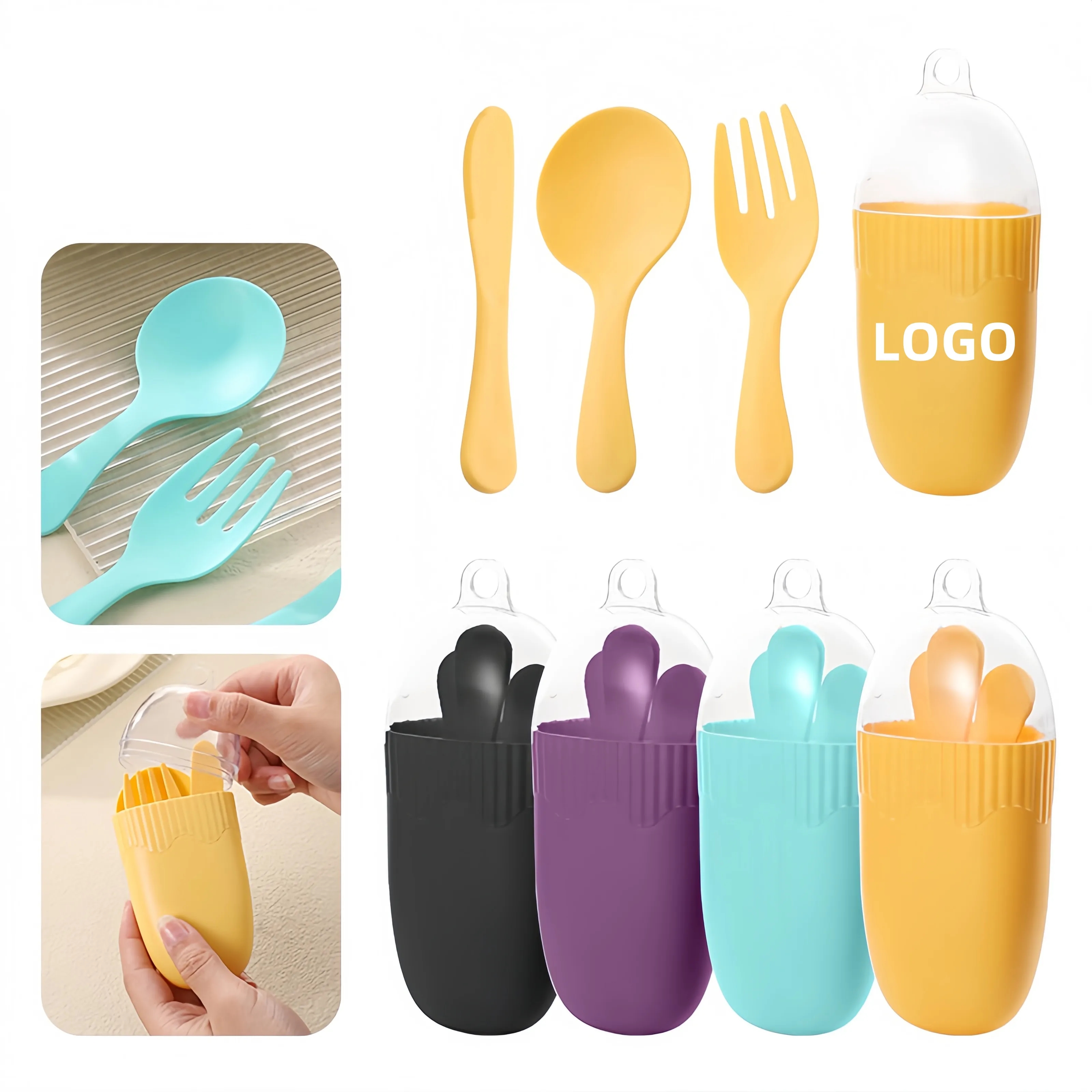 Portable Plastic 3 Piece Cutlery Set 1
