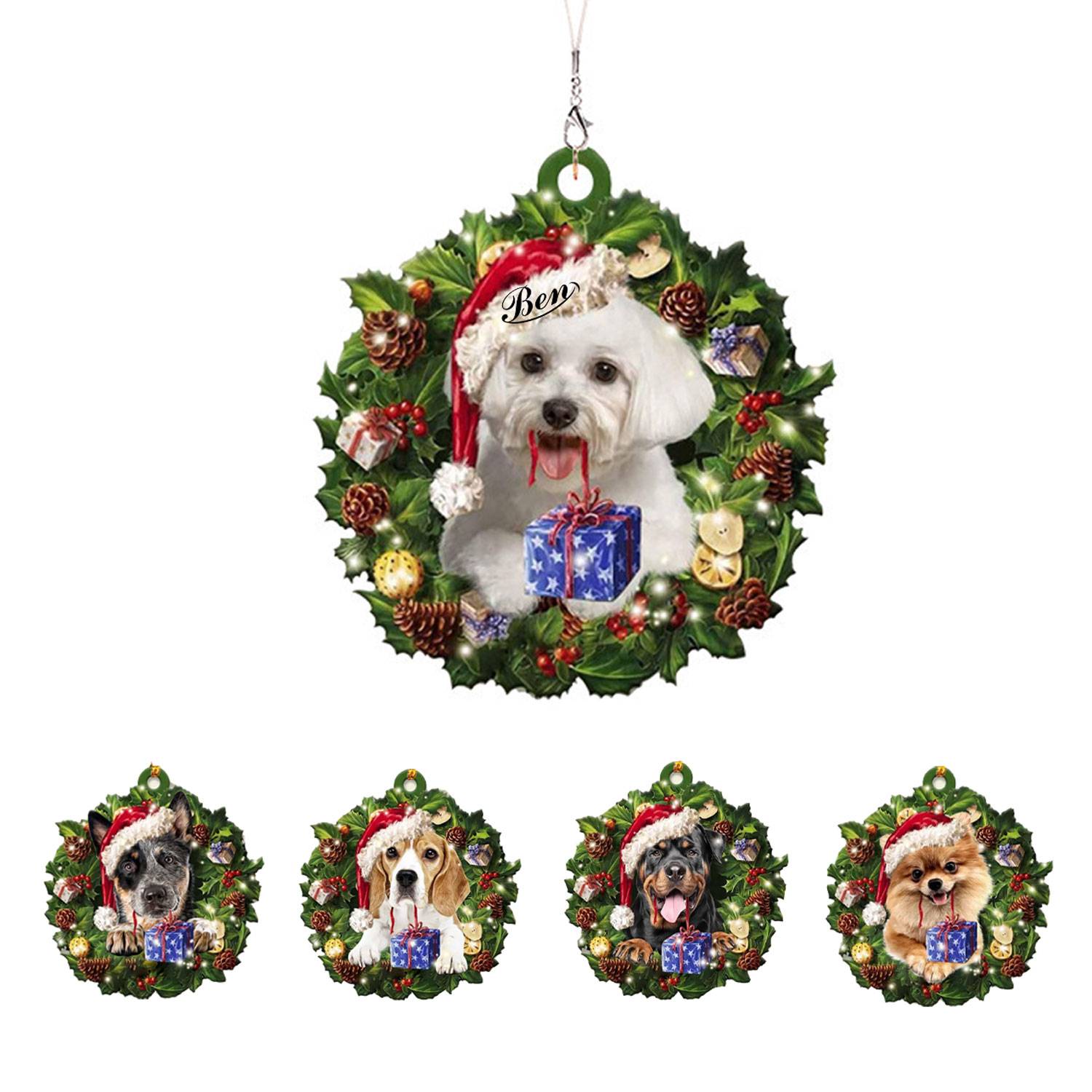 Acrylic Cute Puppies Christmas Tree Decoration Ornaments 2