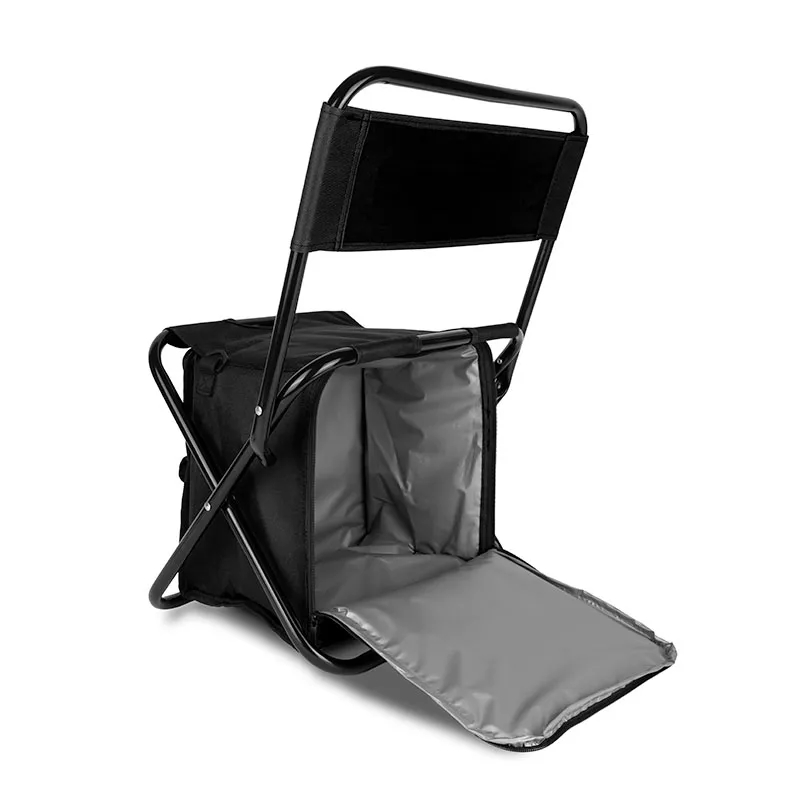Folding Chair with 24 Can Cooler Bag & Pockets 2