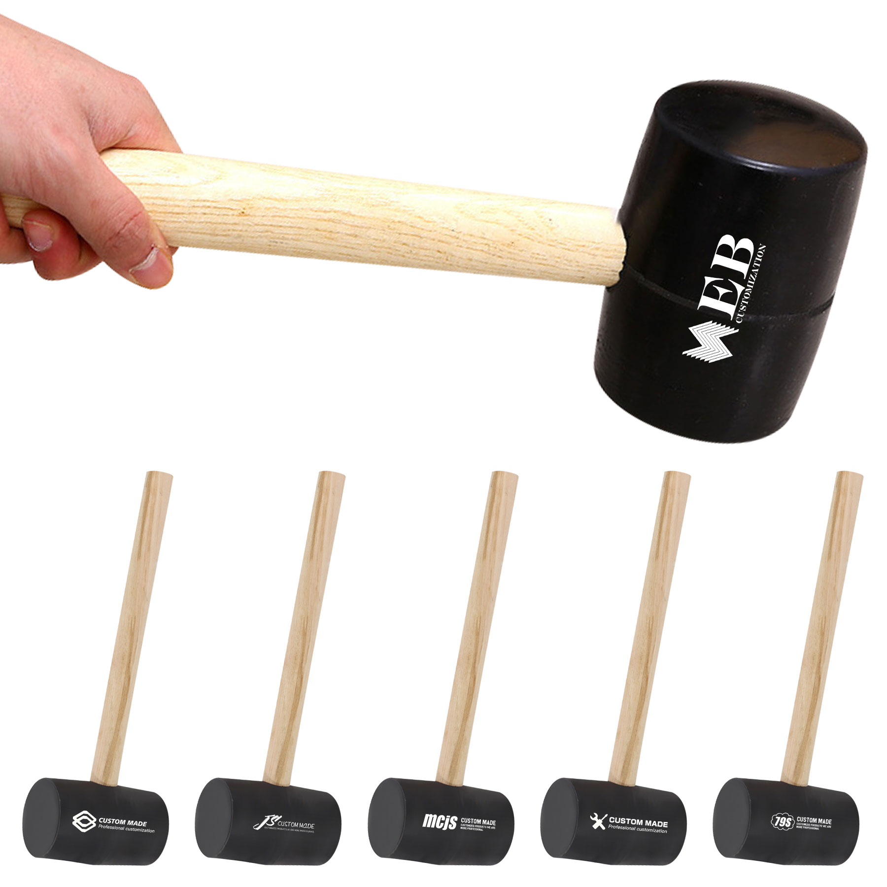Rubber Hammer With Wood Handle 3