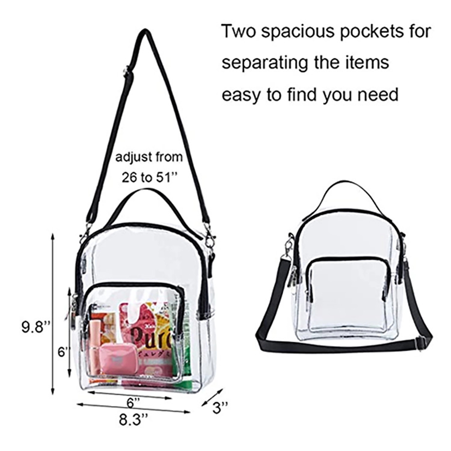 Womens Transparent Clutch Clear Purse Handbag 4