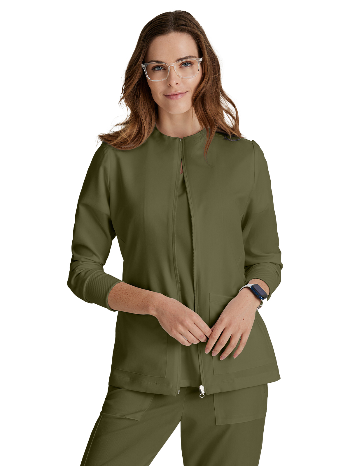 Barco Unify - Women's Three-Pocket Zip-Up Team Warm-Up Scrub Jacket 22