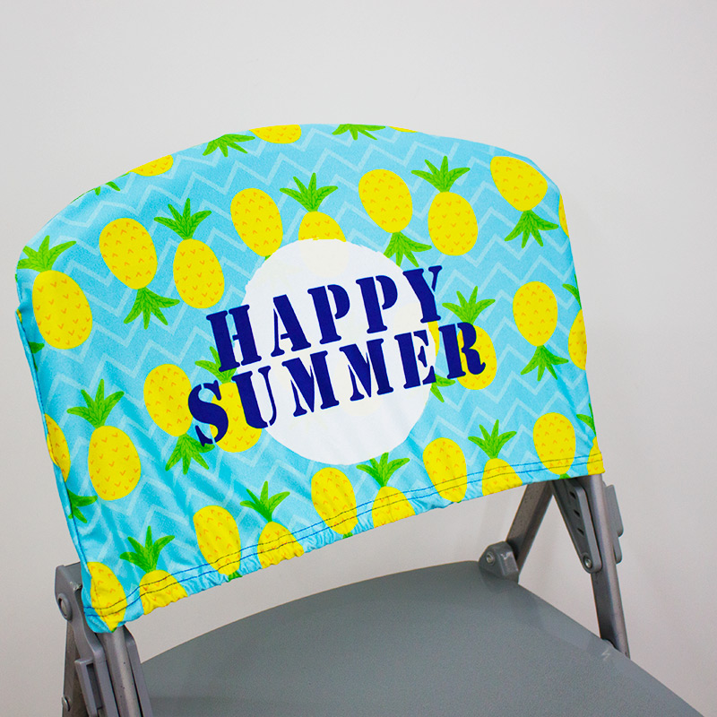 Stretch fabric chair advertising cover 1