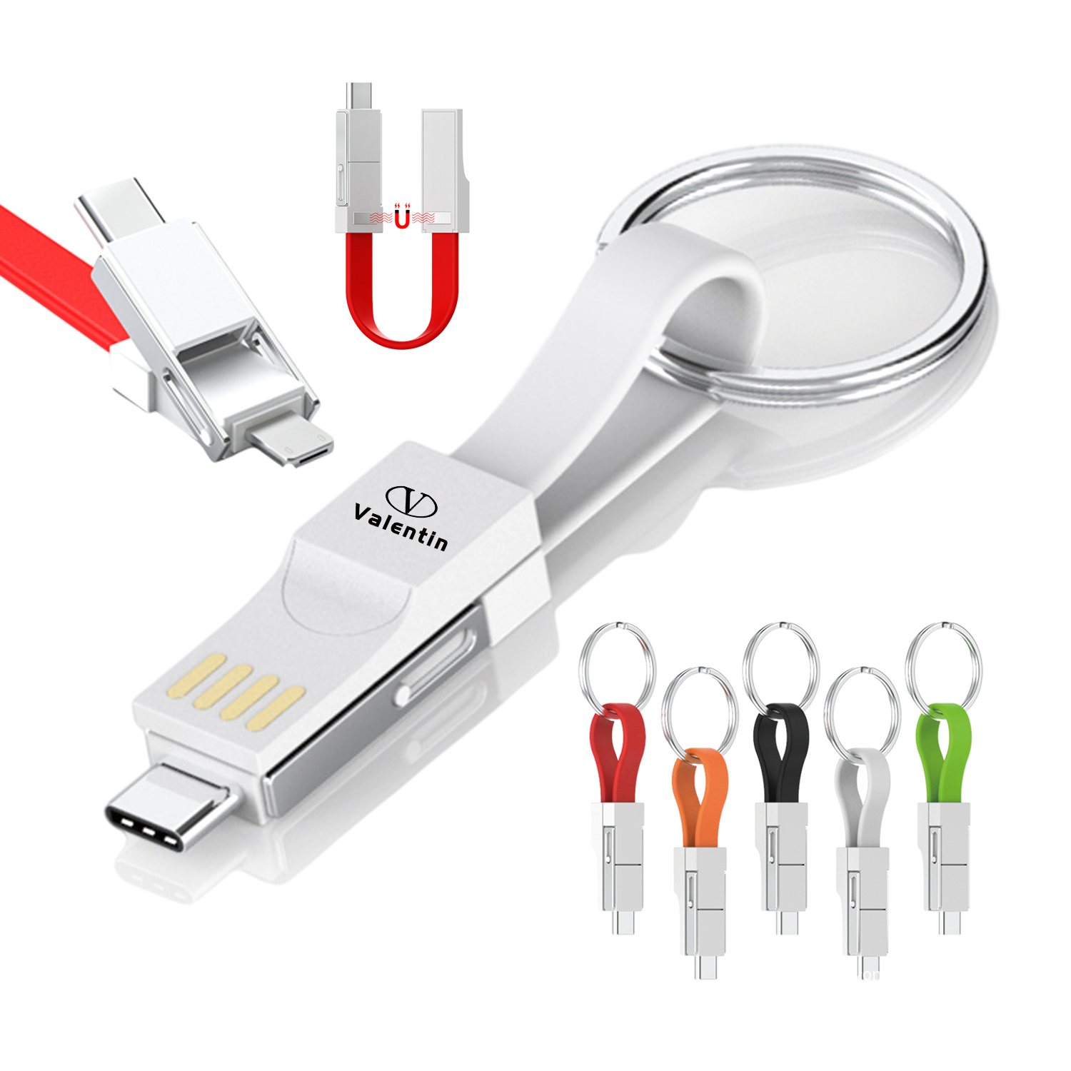 Lightning Cable Keychain 3in1 Short Fast Charging Cord 2