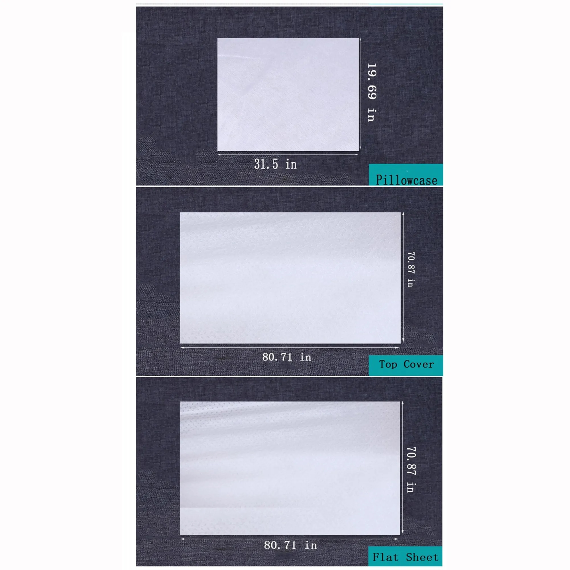 3-Piece Disposable Bed Sheet Set/Custom Pack 2