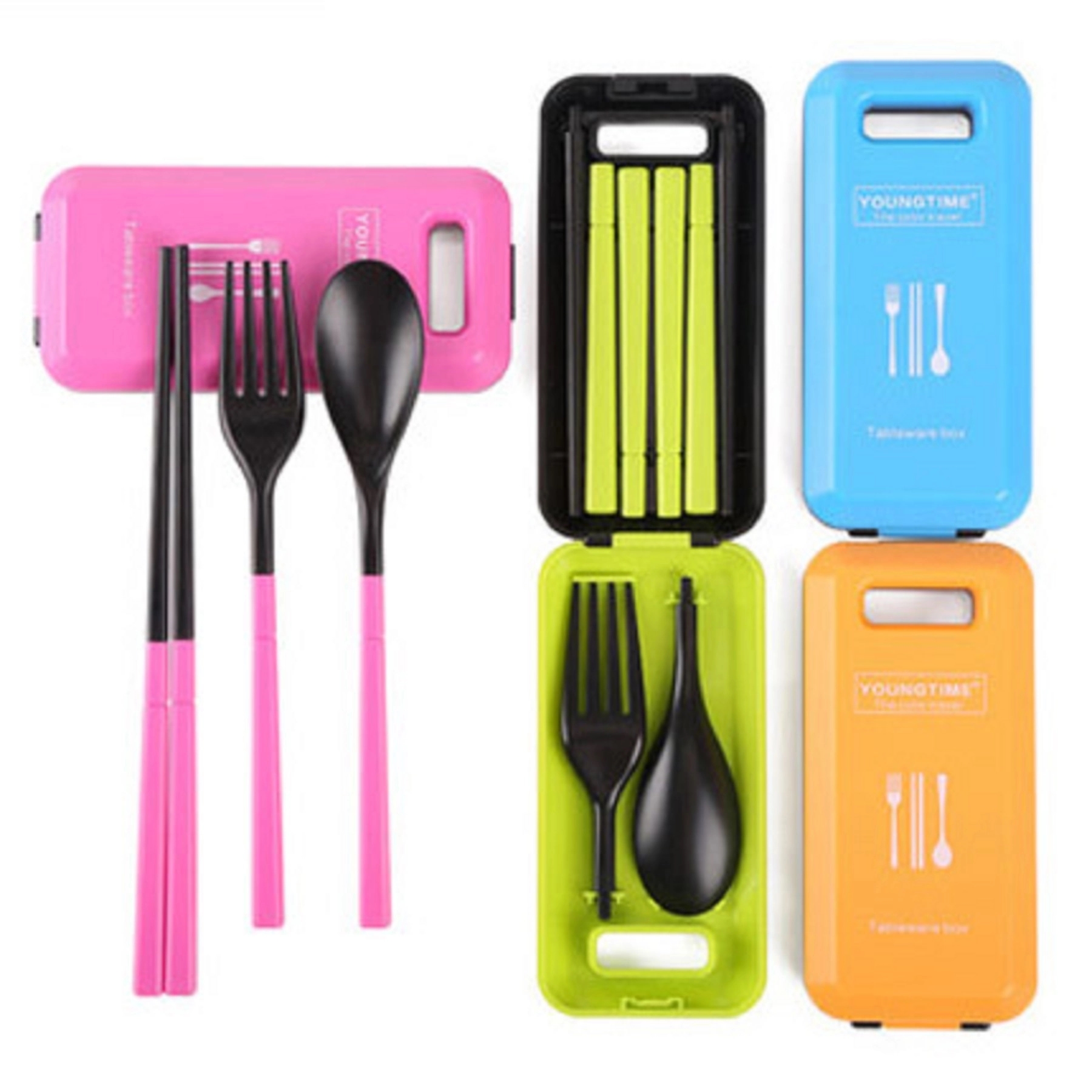 3 in 1 Collapsible Chopsticks Spoon Fork Set 2