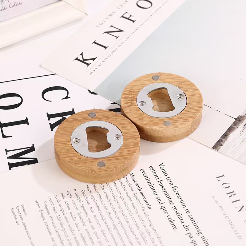 Round Wood Bottle Opener 4