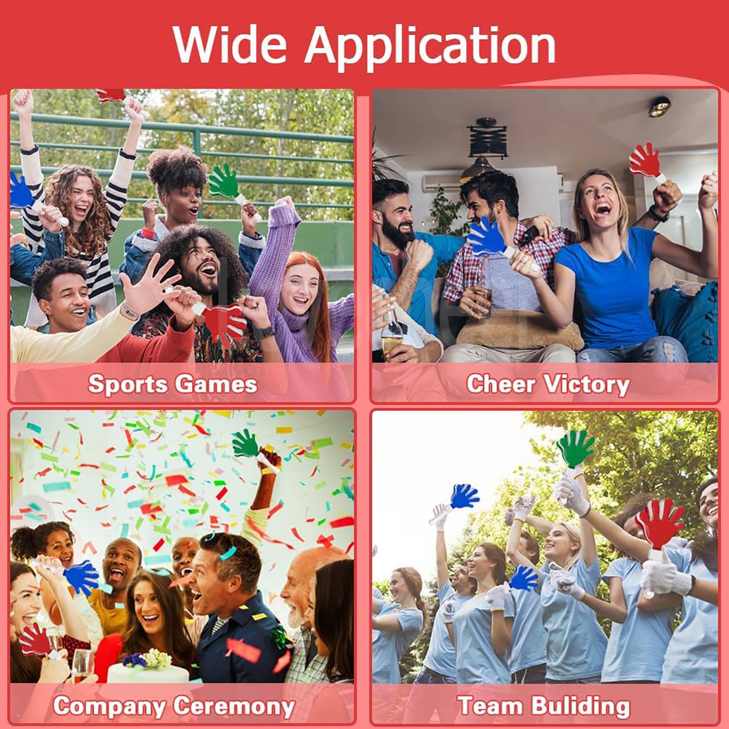 Plastic Hand Clappers for Party Cheer Events 7