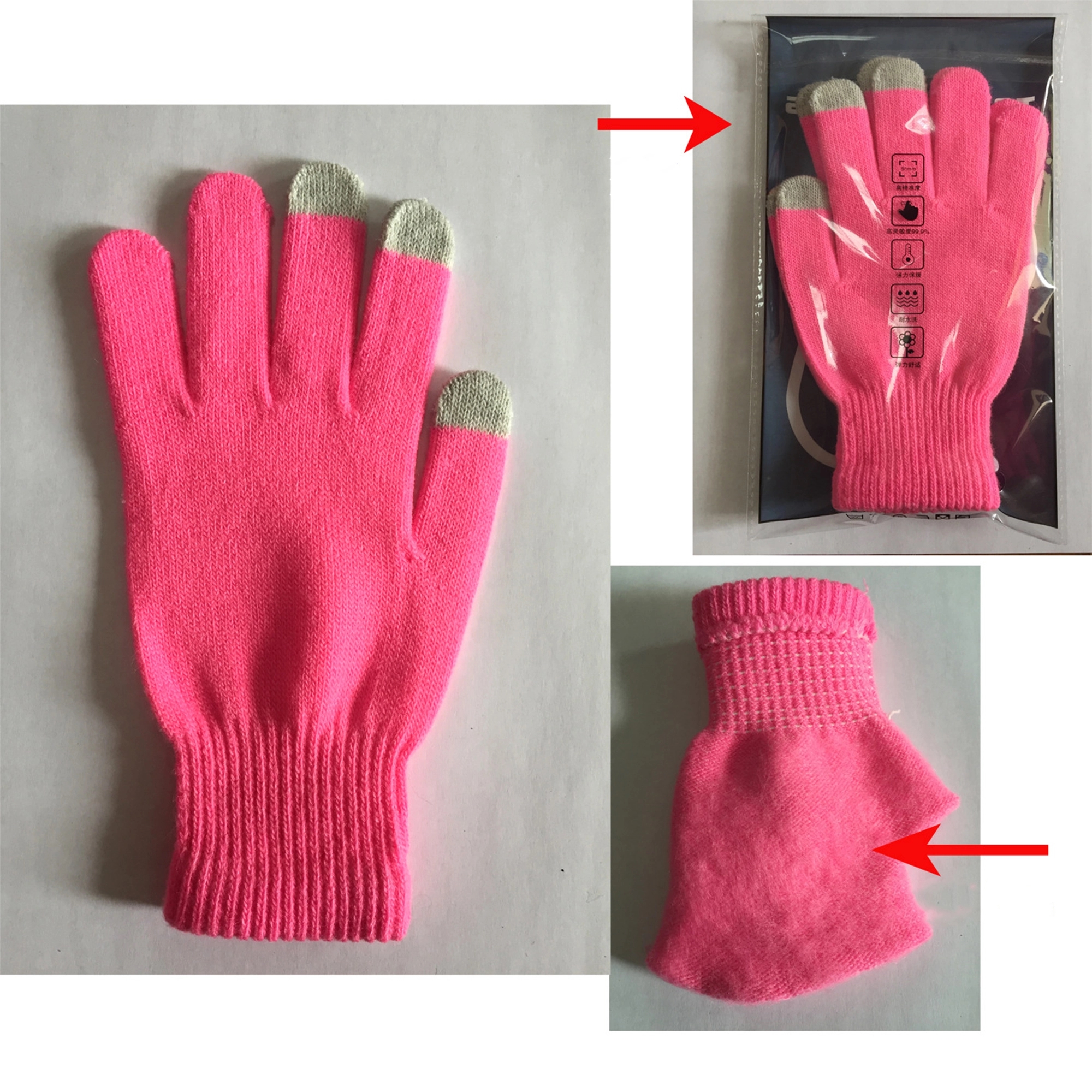 Thick Stretch Knitted Texting Glove MOQ100 Pairs 4