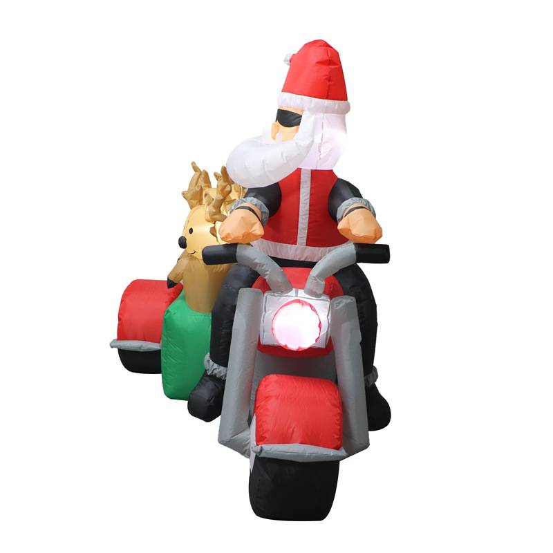 Christmas Inflatable Santa Claus and Three Reindeer on Motor 7
