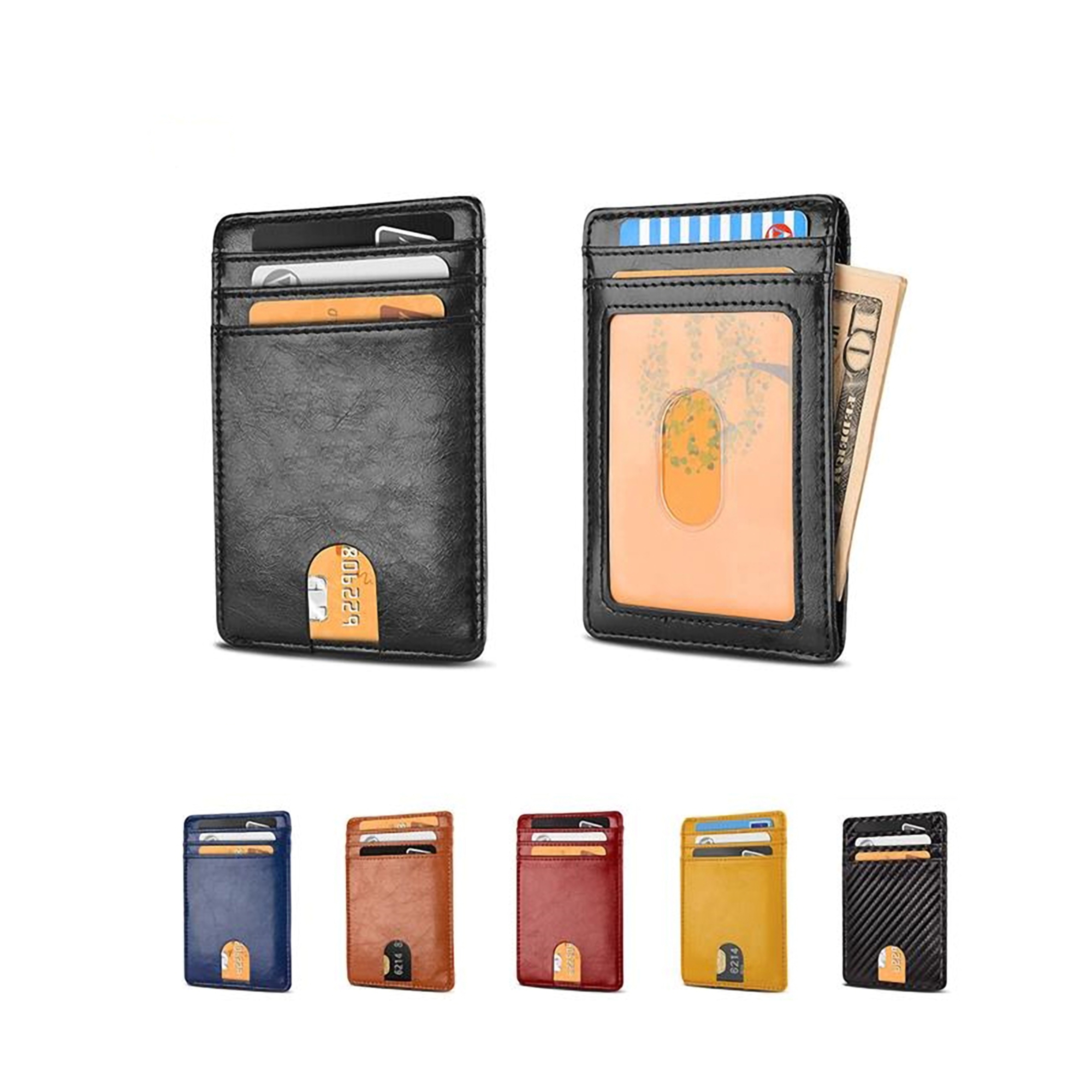 Compact PU Leather RFID Blocking Wallet and Credit Card