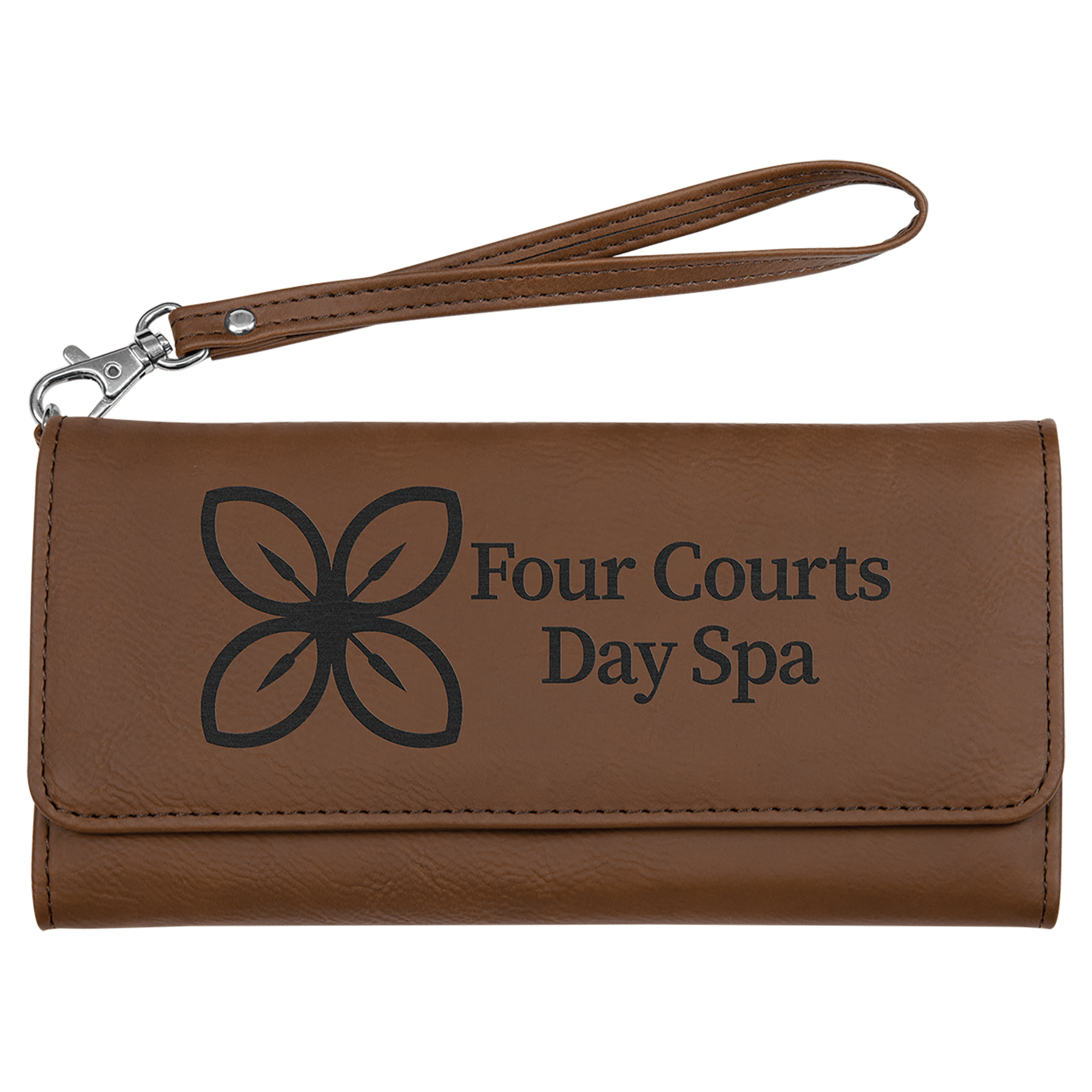 7 1/2" X 4" Laserable Leatherette Wallet With Strap 8