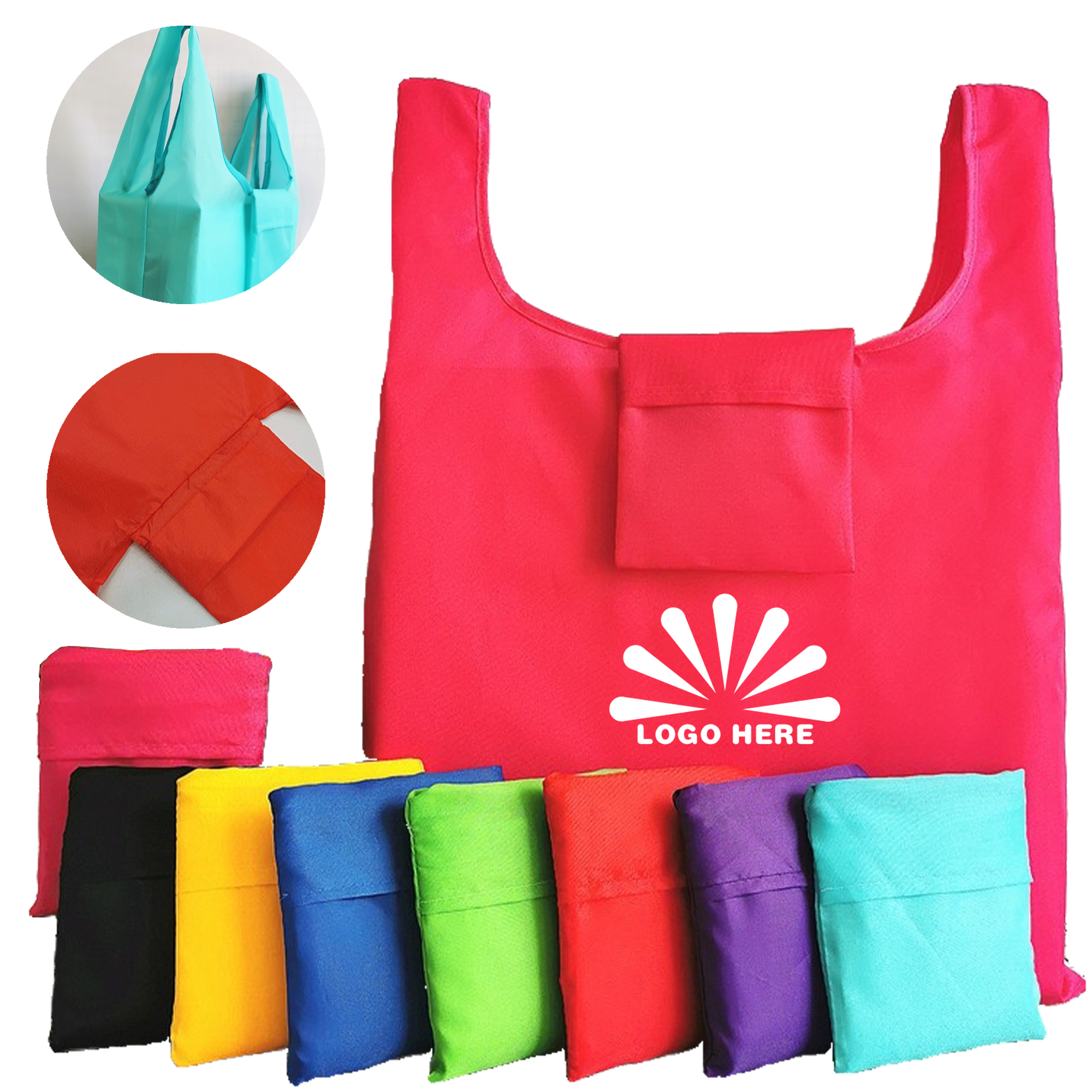 Reusable Foldable Tote Bag with Snap Closure 1