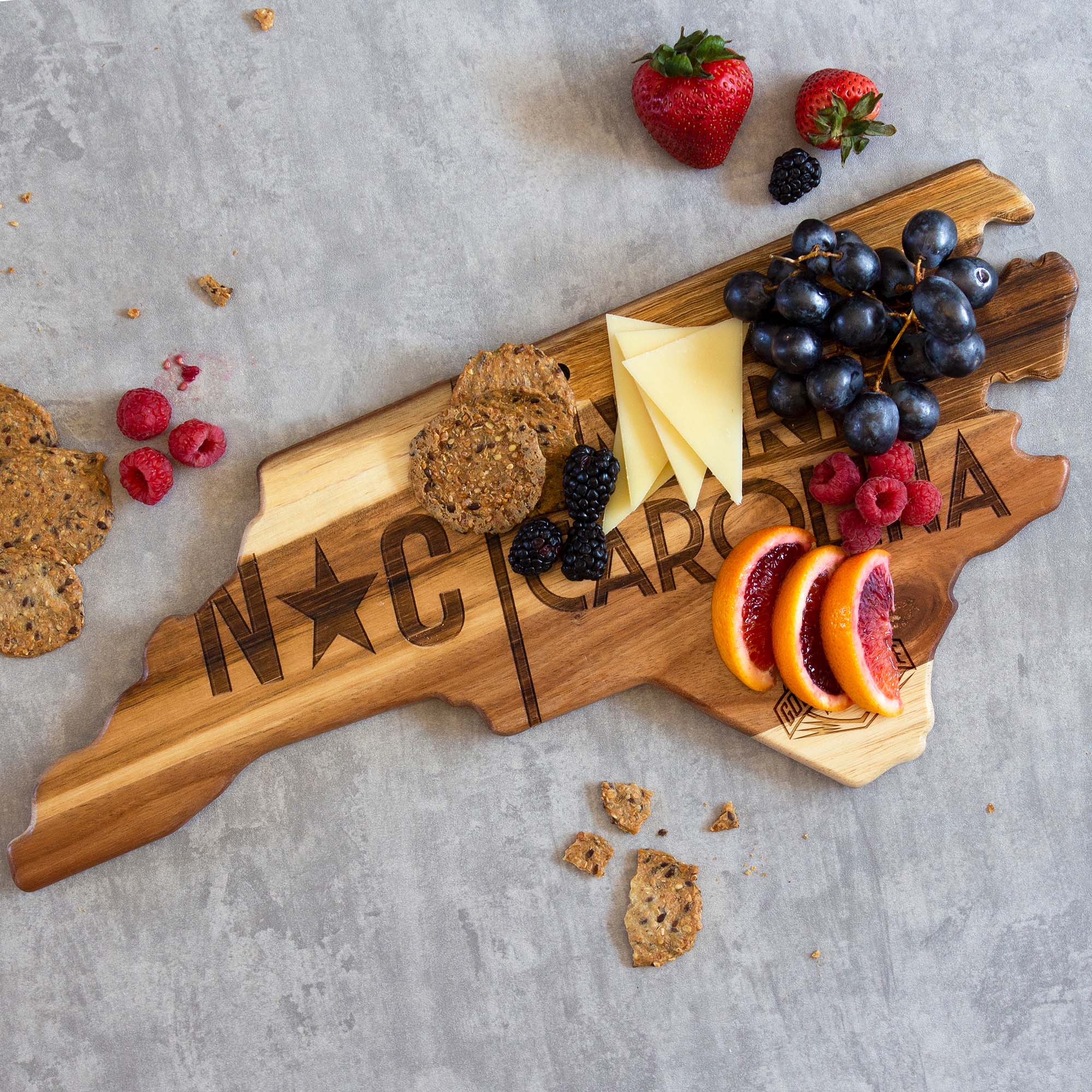 Rock & Branch® Origins Series North Carolina State Shaped Wood Serving and Cutting Board 6