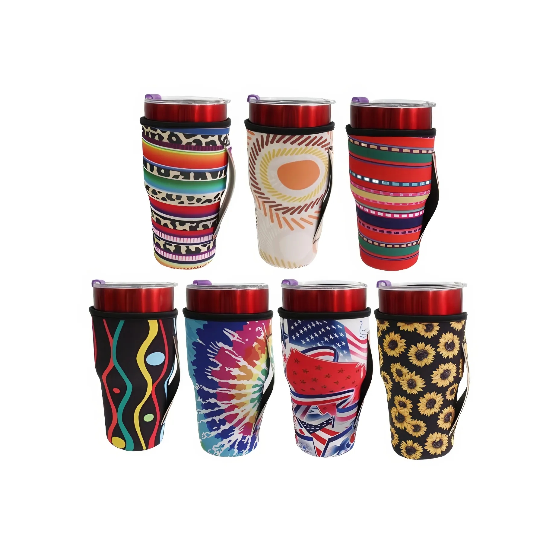 Beer Beverage Coffee Handle Cup Cooler, custom koozie with logo imprint 6